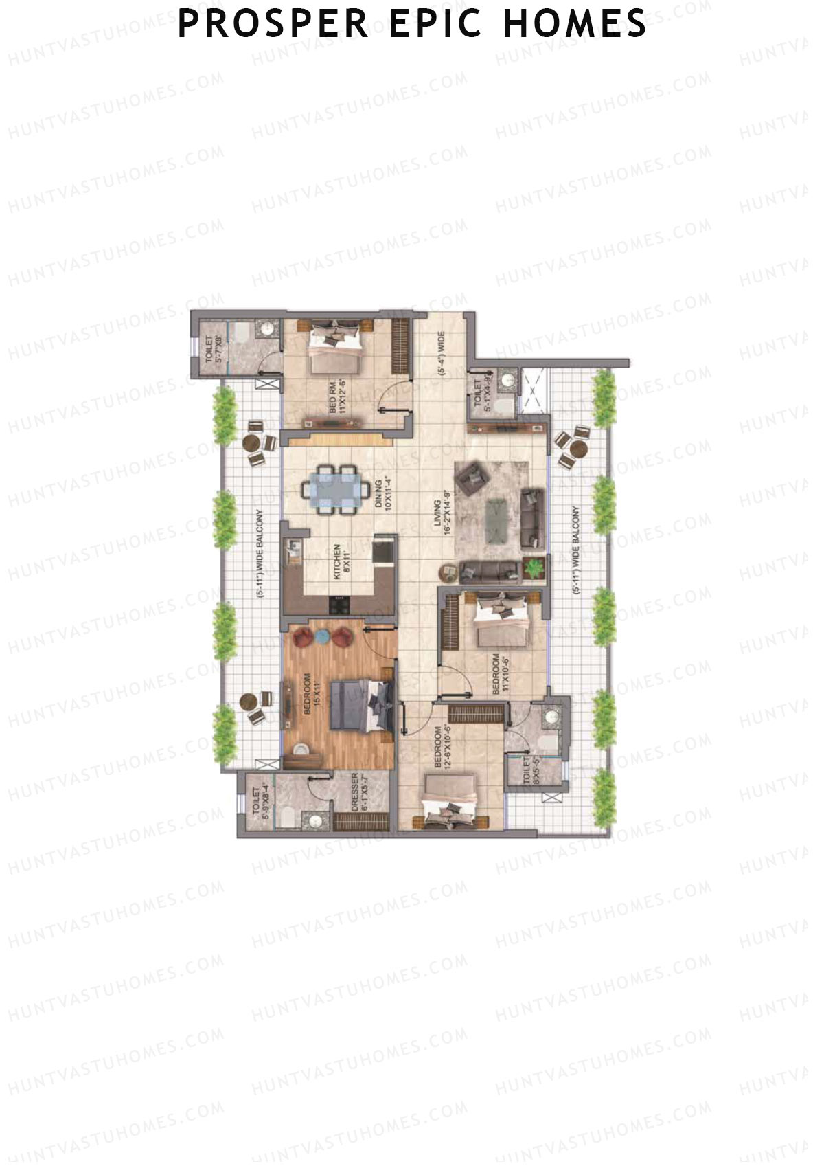 Prosper Epic Homes Tower 4 Unit 2 Floor Plan