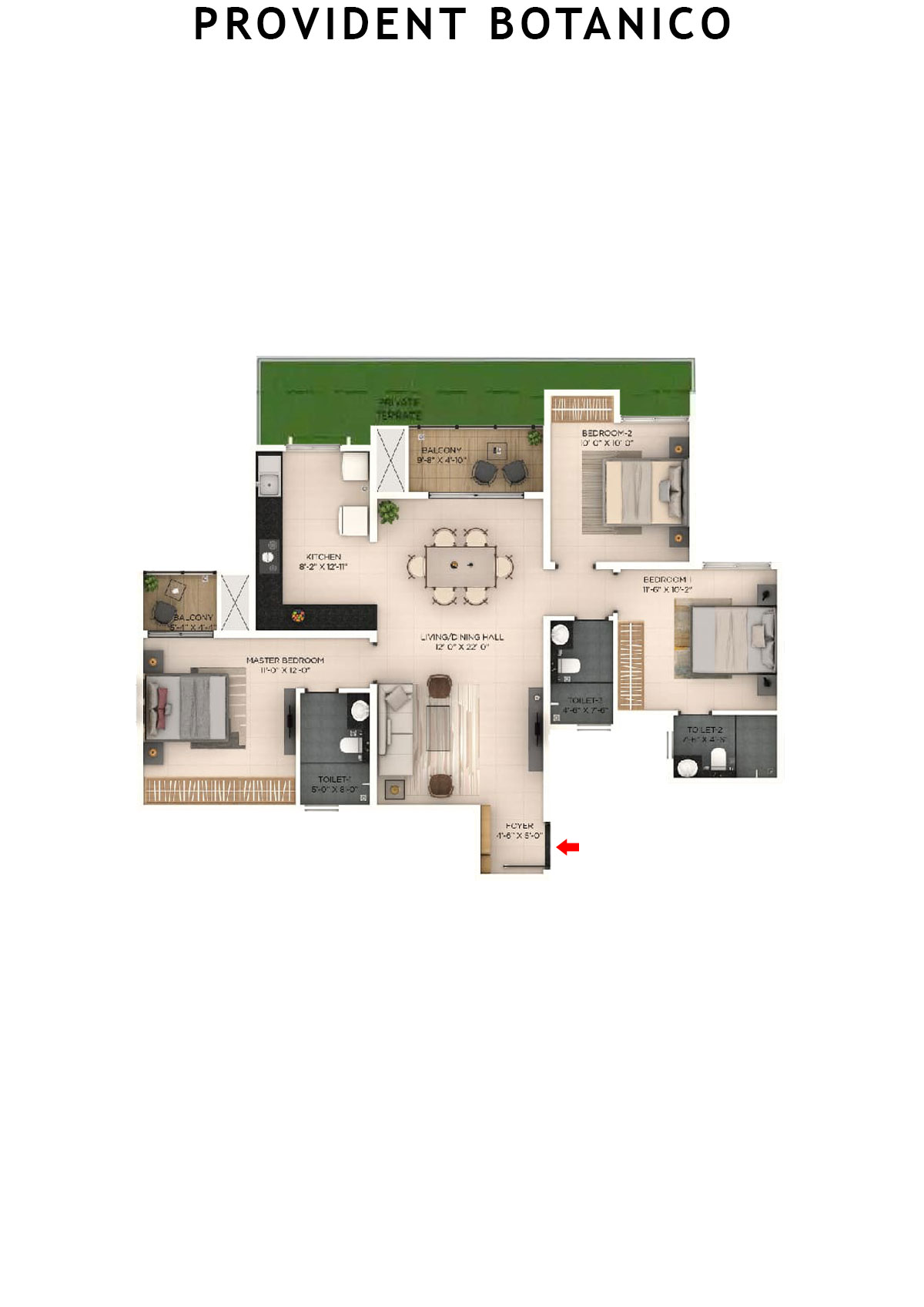 Provident Botanico Tower 1 Unit 1 Floor Plan
