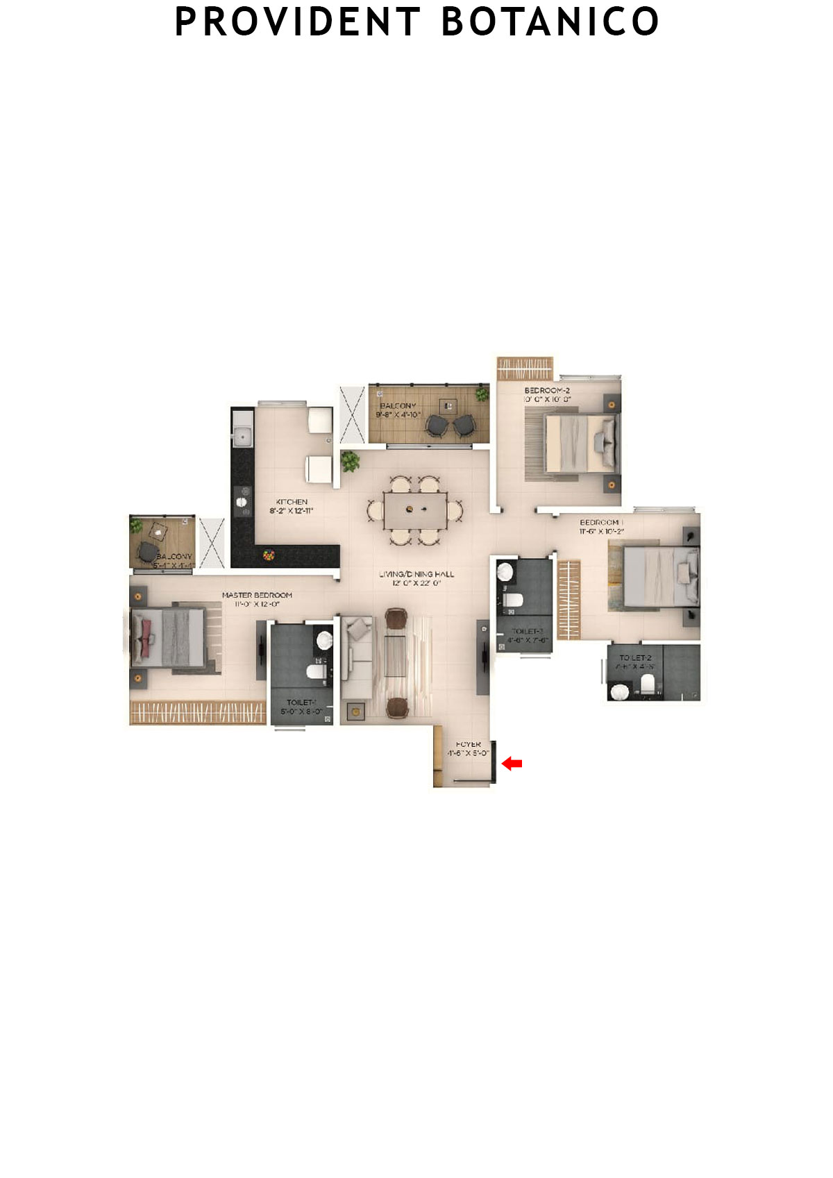 Provident Botanico Tower 1 Unit 1 Floor Plan