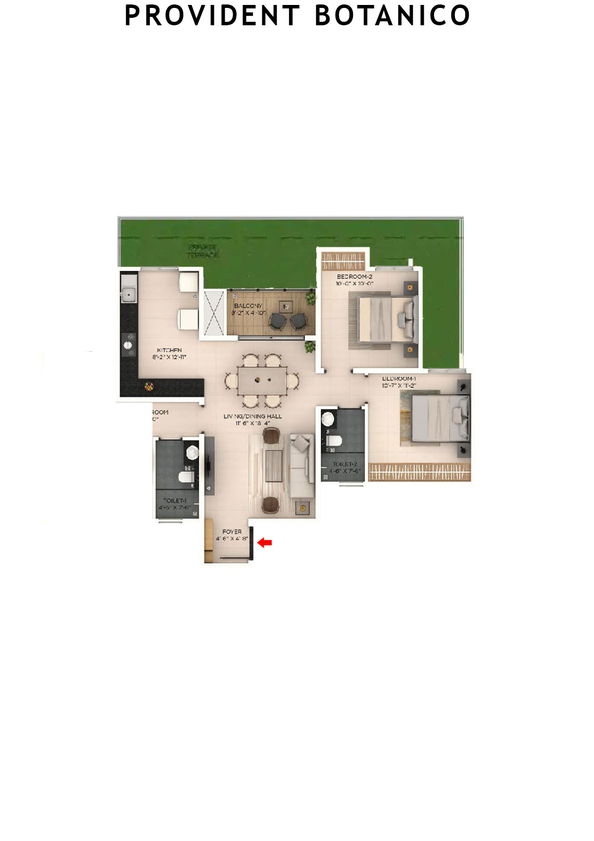 Provident Botanico Tower 1 Unit 2 Floor Plan