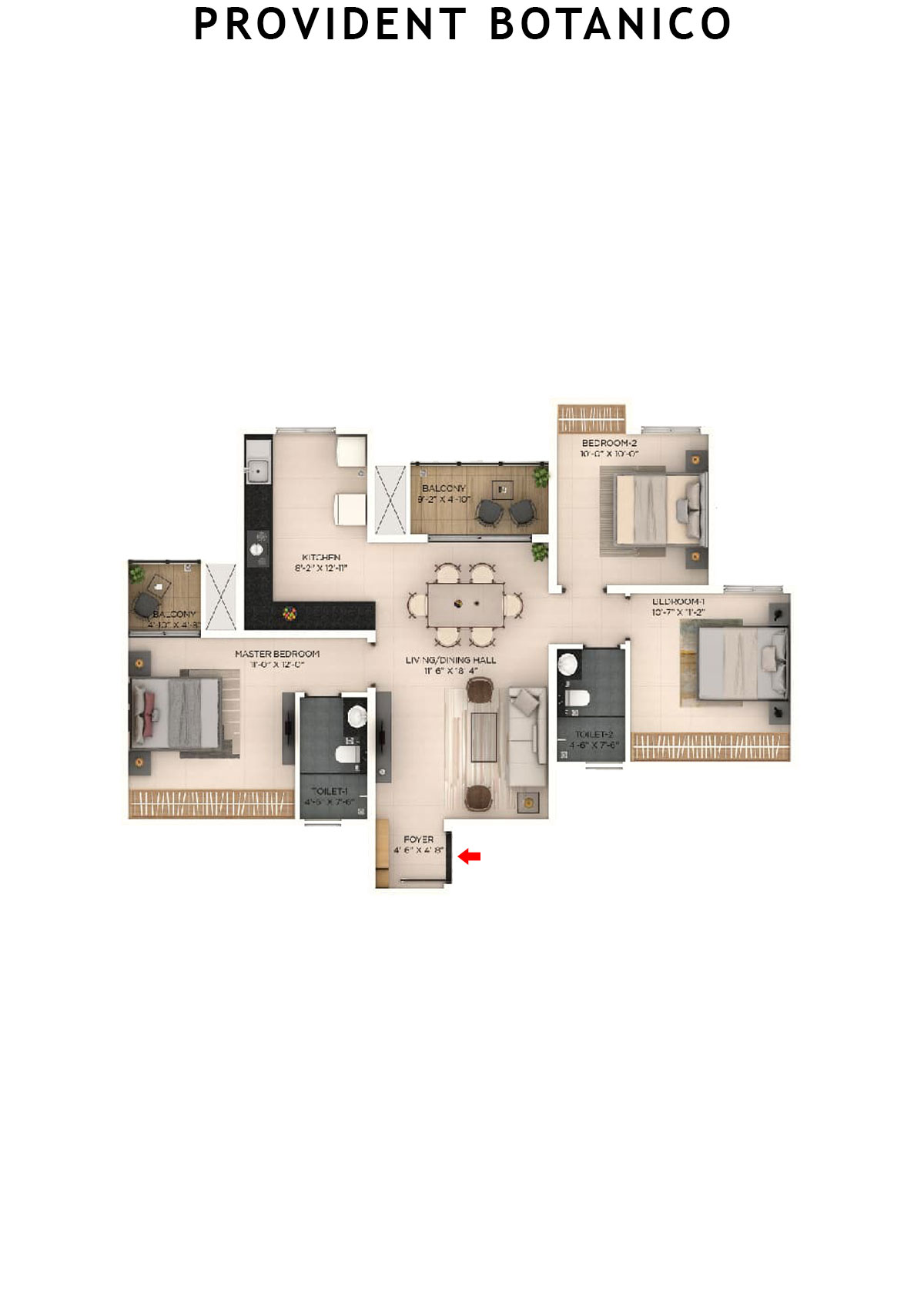 Provident Botanico Tower 1 Unit 2 Floor Plan