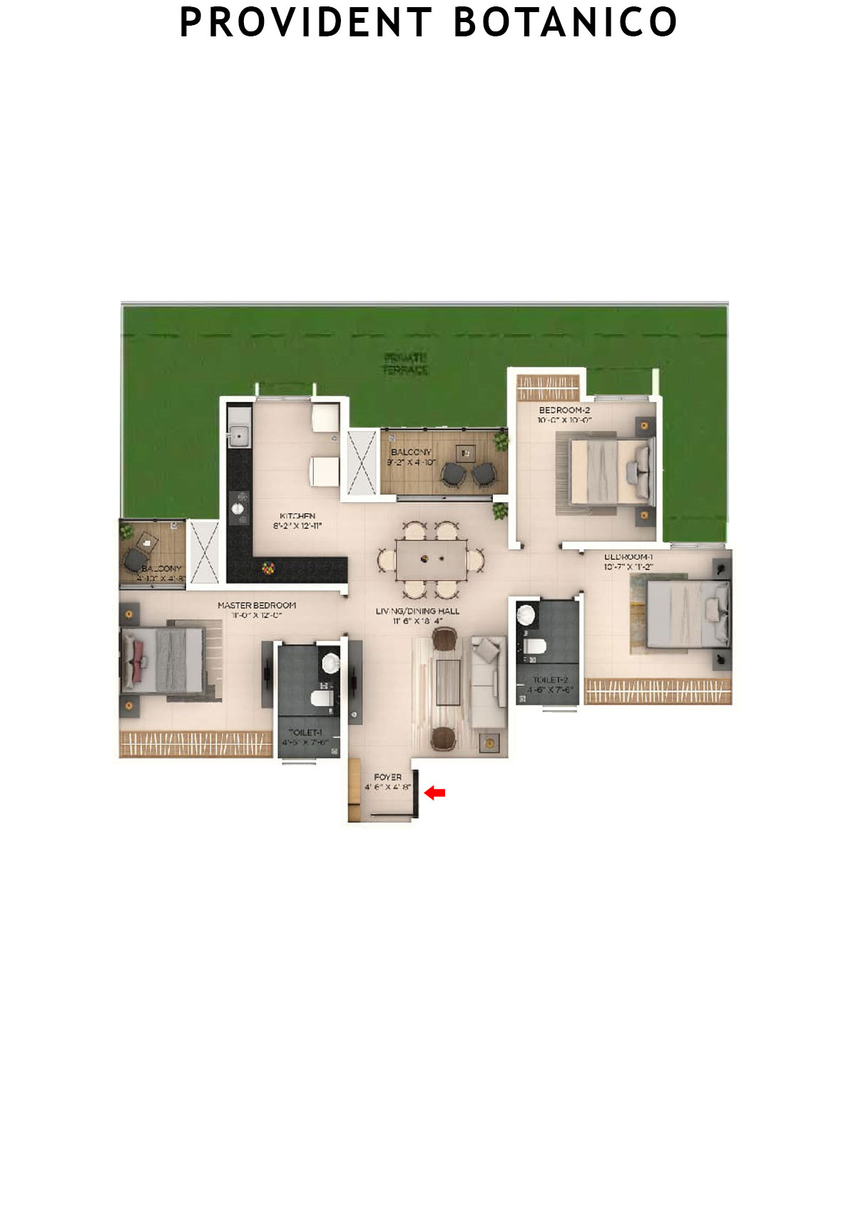 Provident Botanico Tower 1 Unit 3 Floor Plan