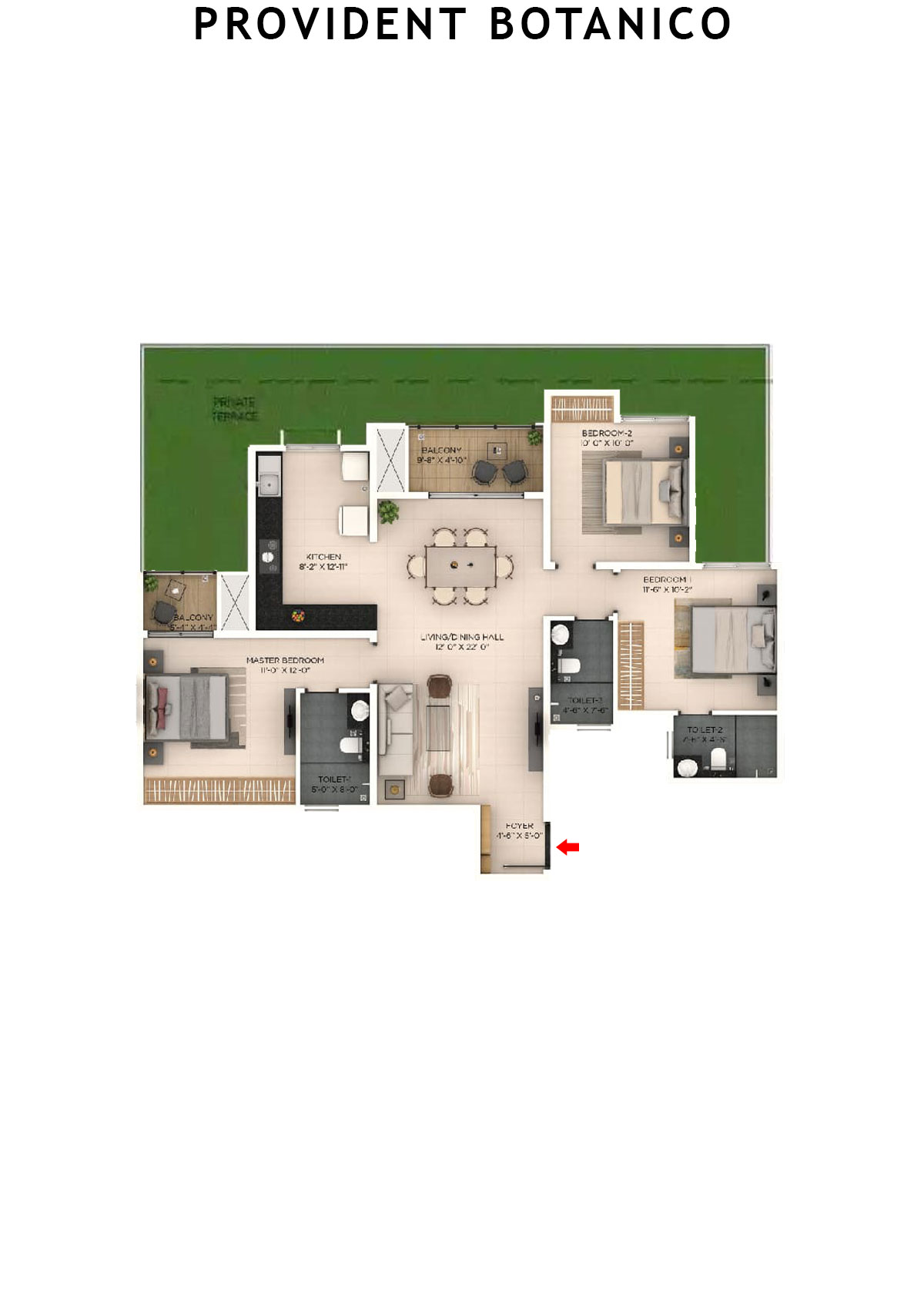 Provident Botanico Tower 1 Unit 4 Floor Plan
