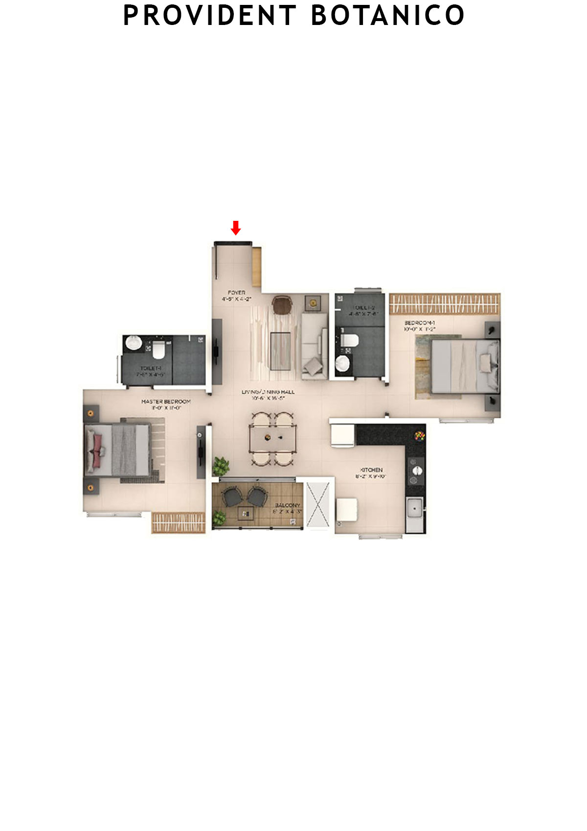 Provident Botanico Tower 1 Unit 8 Floor Plan