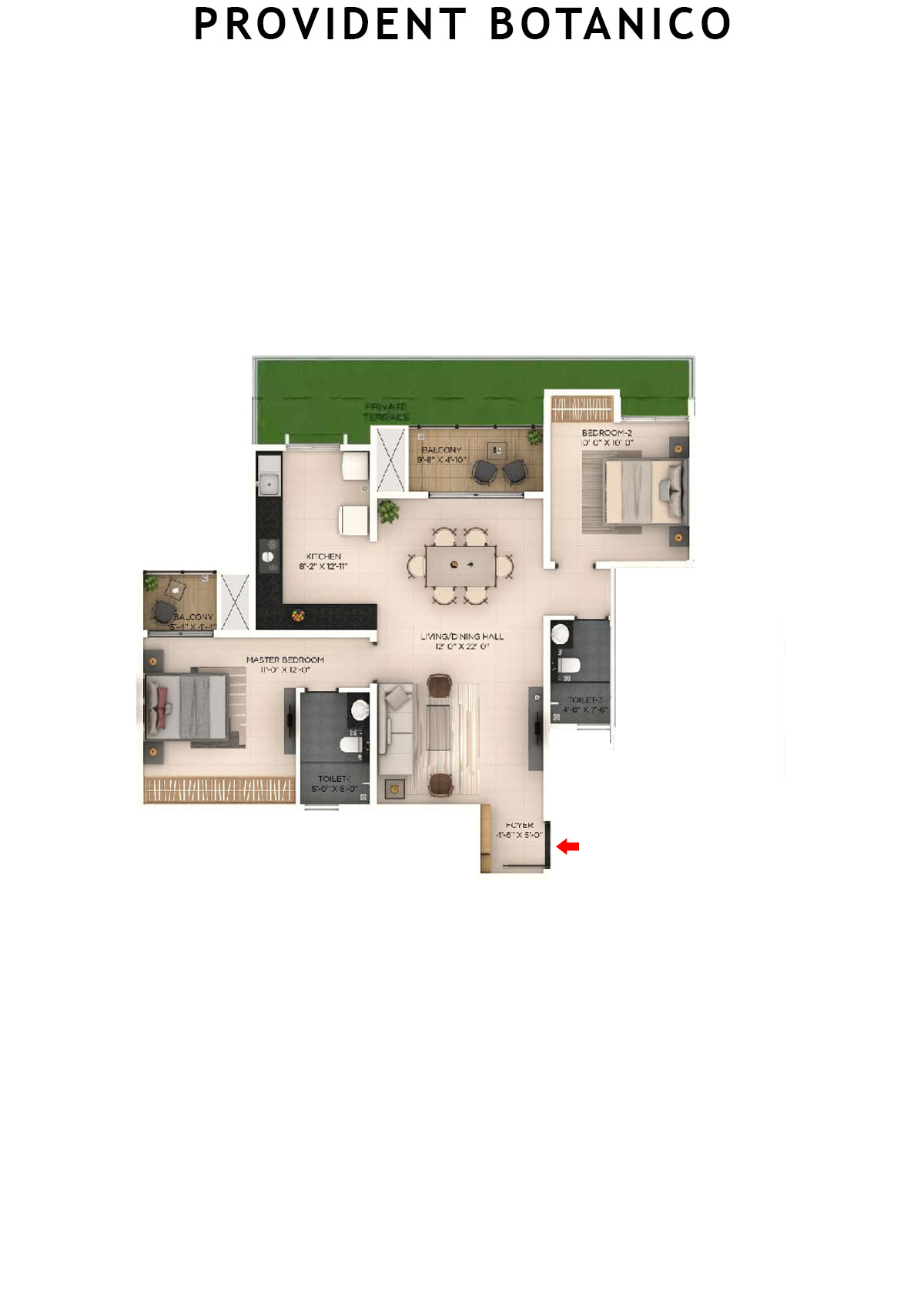 Provident Botanico Tower 2 Unit 1 Floor Plan