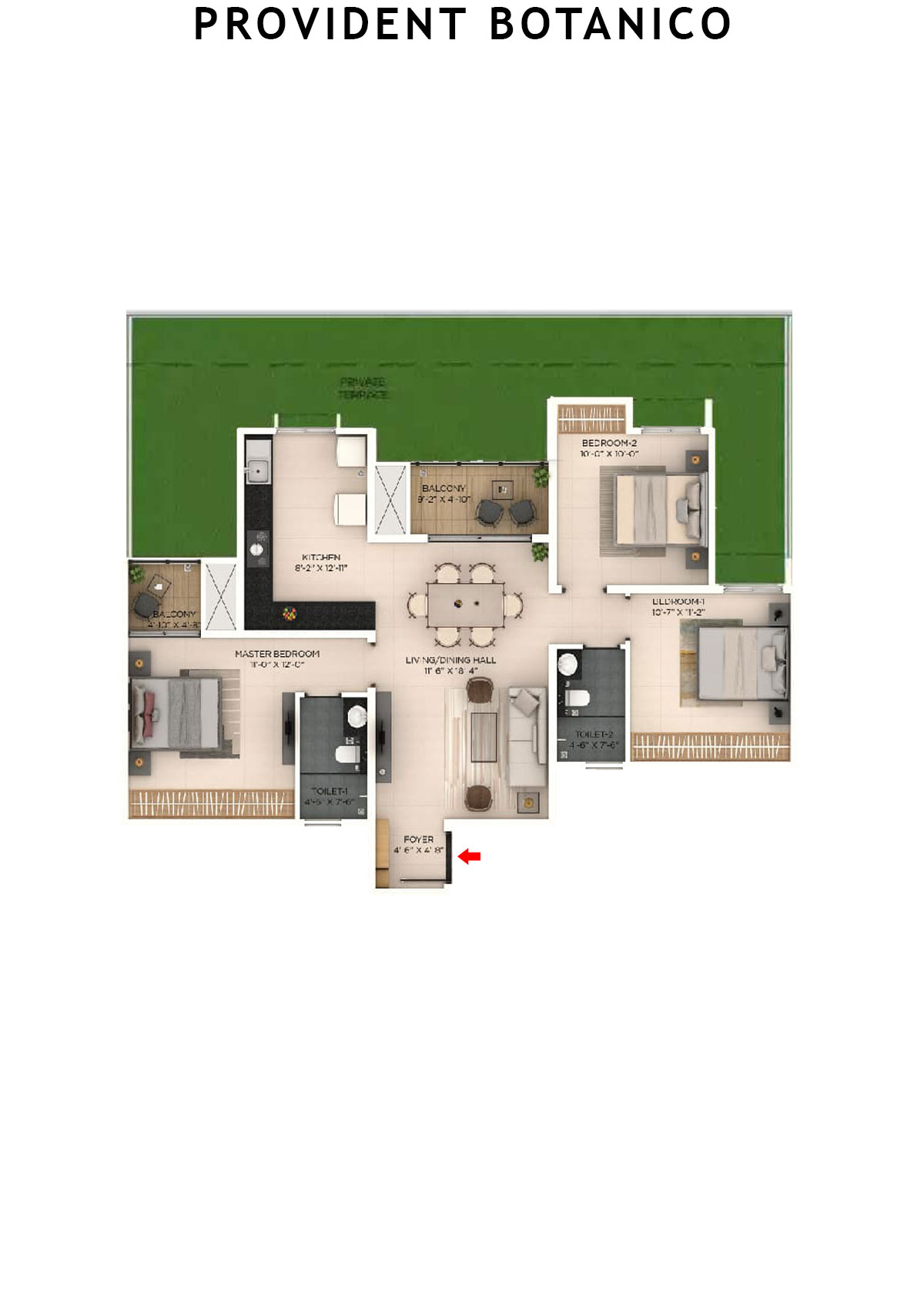 Provident Botanico Tower 2 Unit 3 Floor Plan