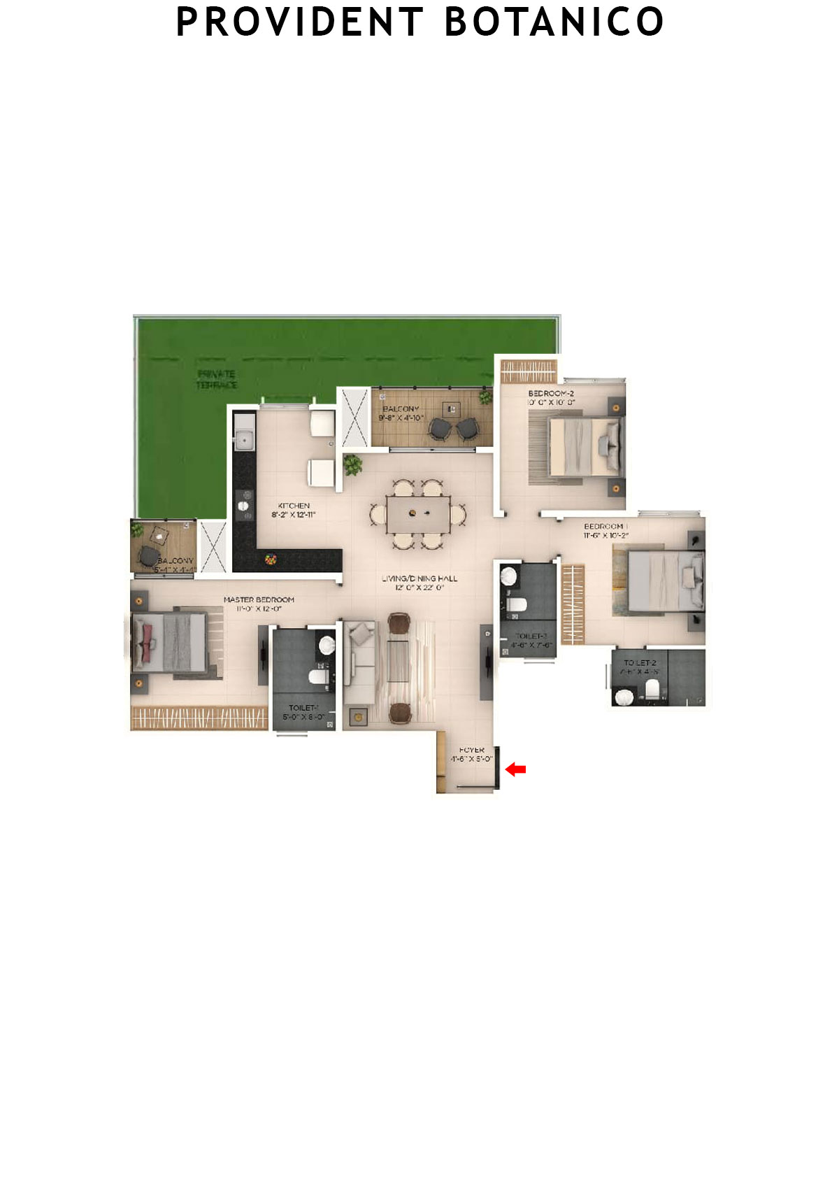 Provident Botanico Tower 2 Unit 4 Floor Plan