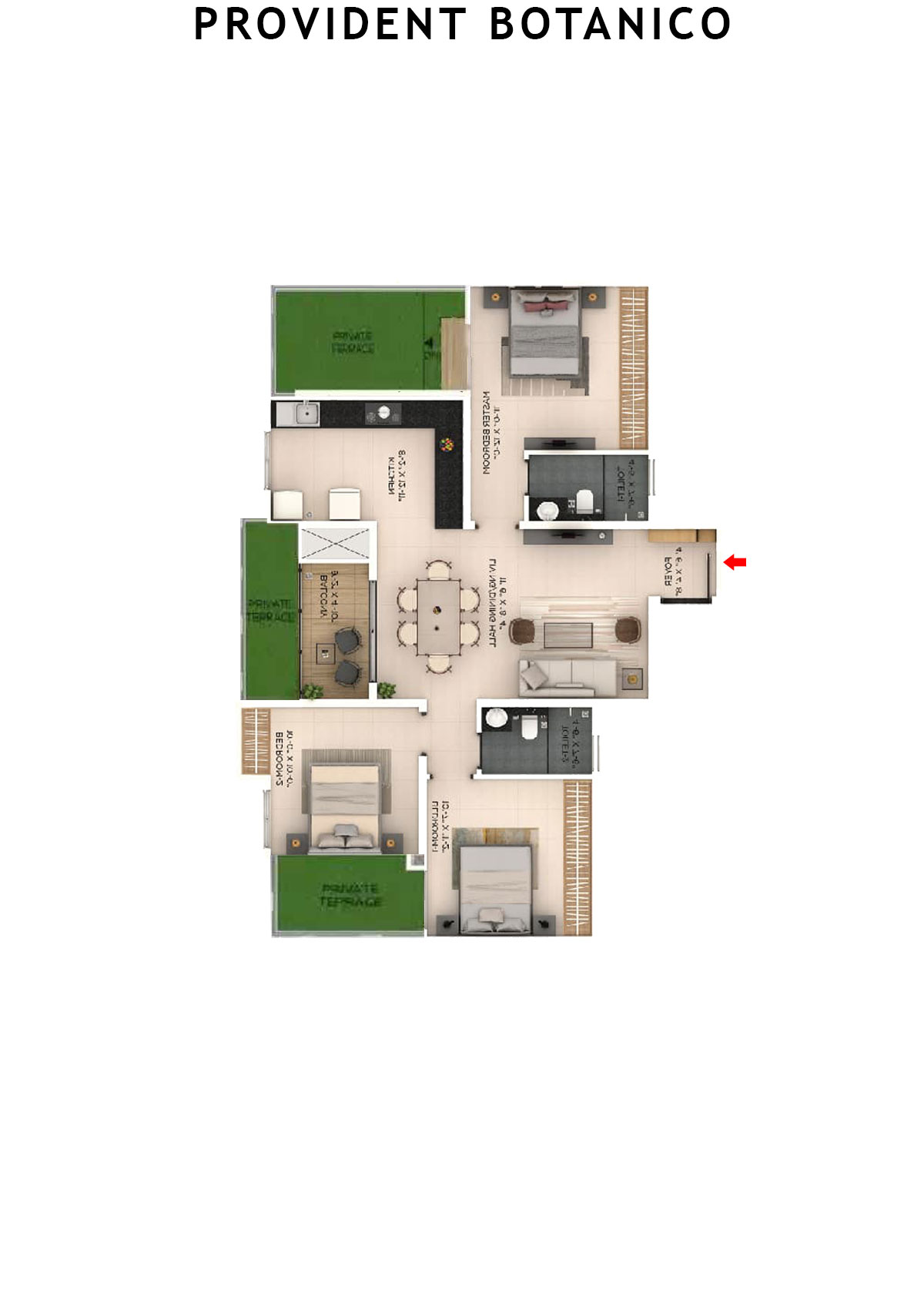 Provident Botanico Tower 3 Unit 1 Floor Plan