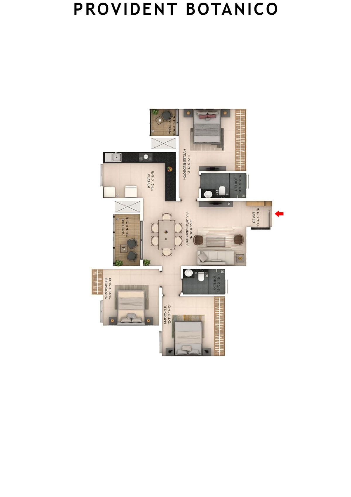 Provident Botanico Tower 3 Unit 1 Floor Plan