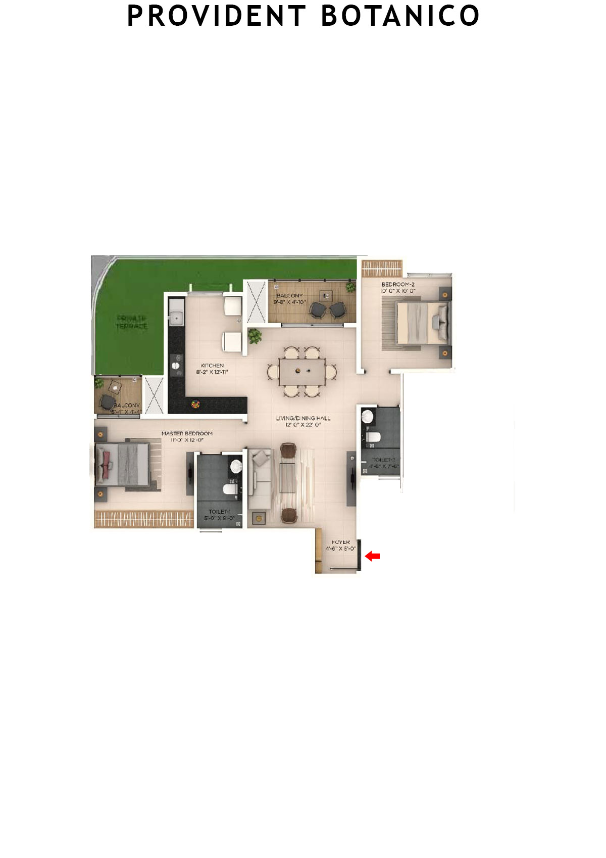 Provident Botanico Tower 3 Unit 2 Floor Plan
