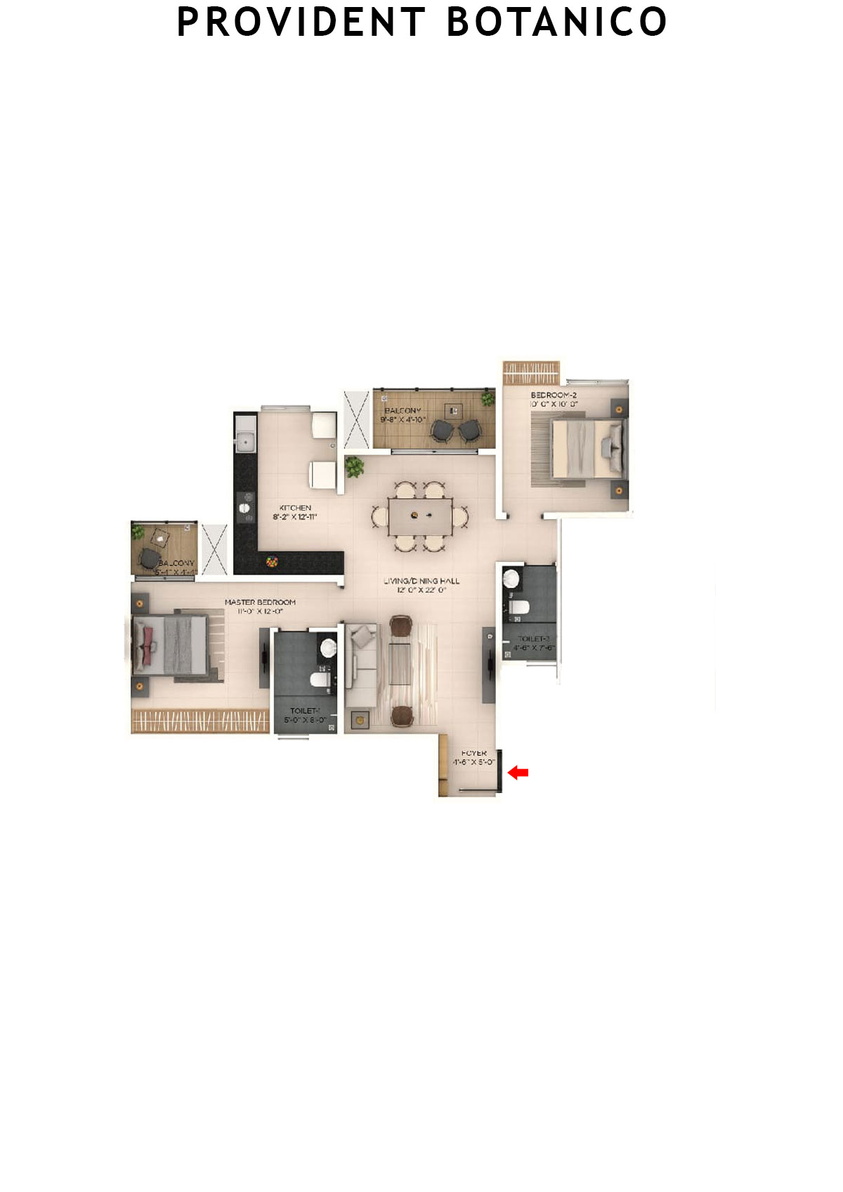 Provident Botanico Tower 3 Unit 3 Floor Plan