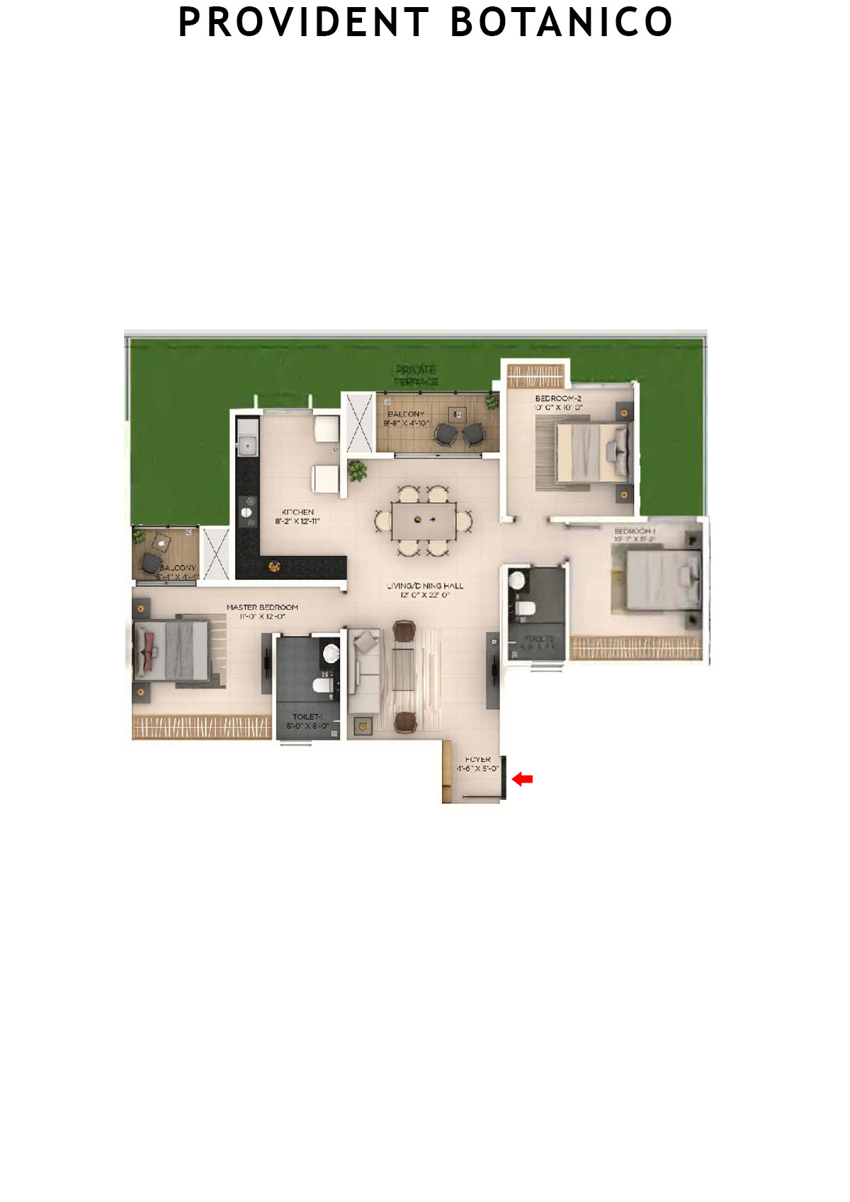 Provident Botanico Tower 3 Unit 5 Floor Plan