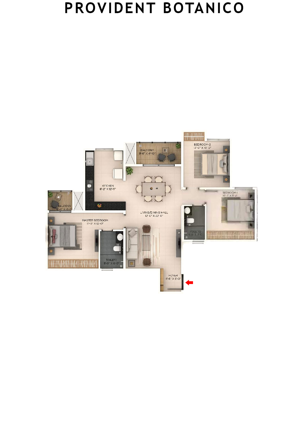 Provident Botanico Tower 3 Unit 5 Floor Plan