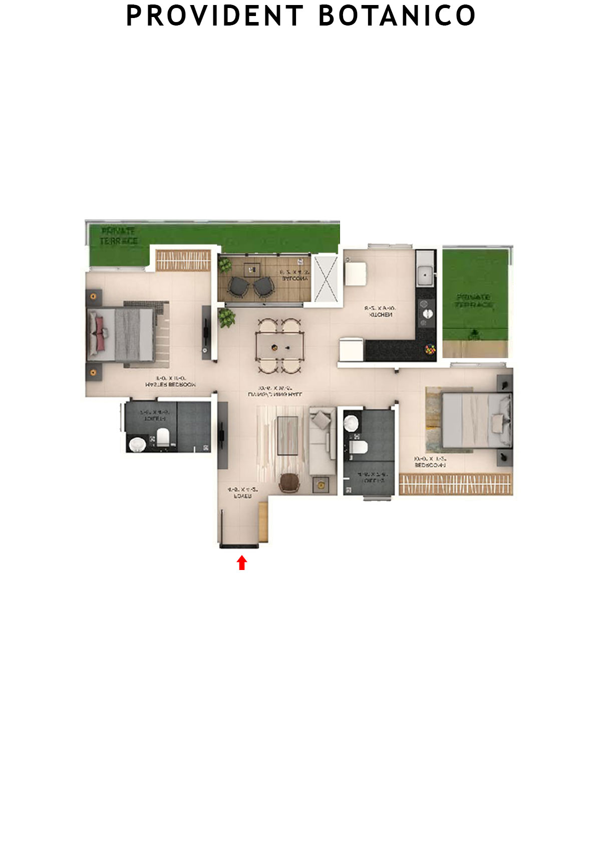 Provident Botanico Tower 4 Unit 3 Floor Plan
