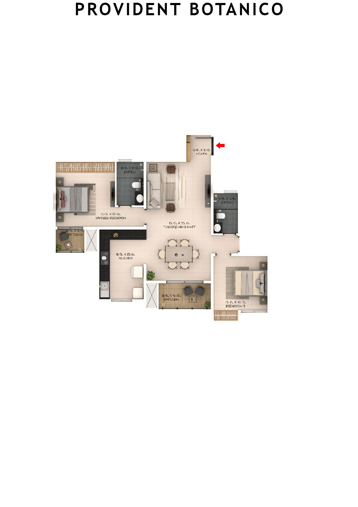 Provident Botanico Tower 4 Unit 8 Floor Plan