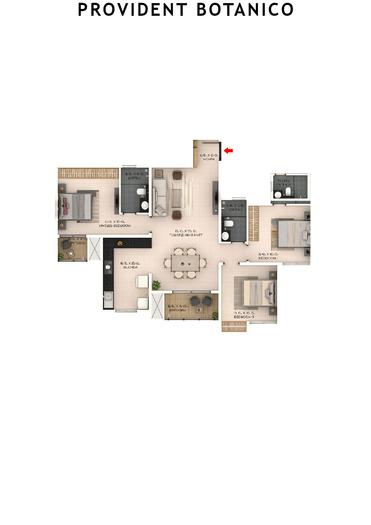 Provident Botanico Tower 4 Unit 8 Floor Plan
