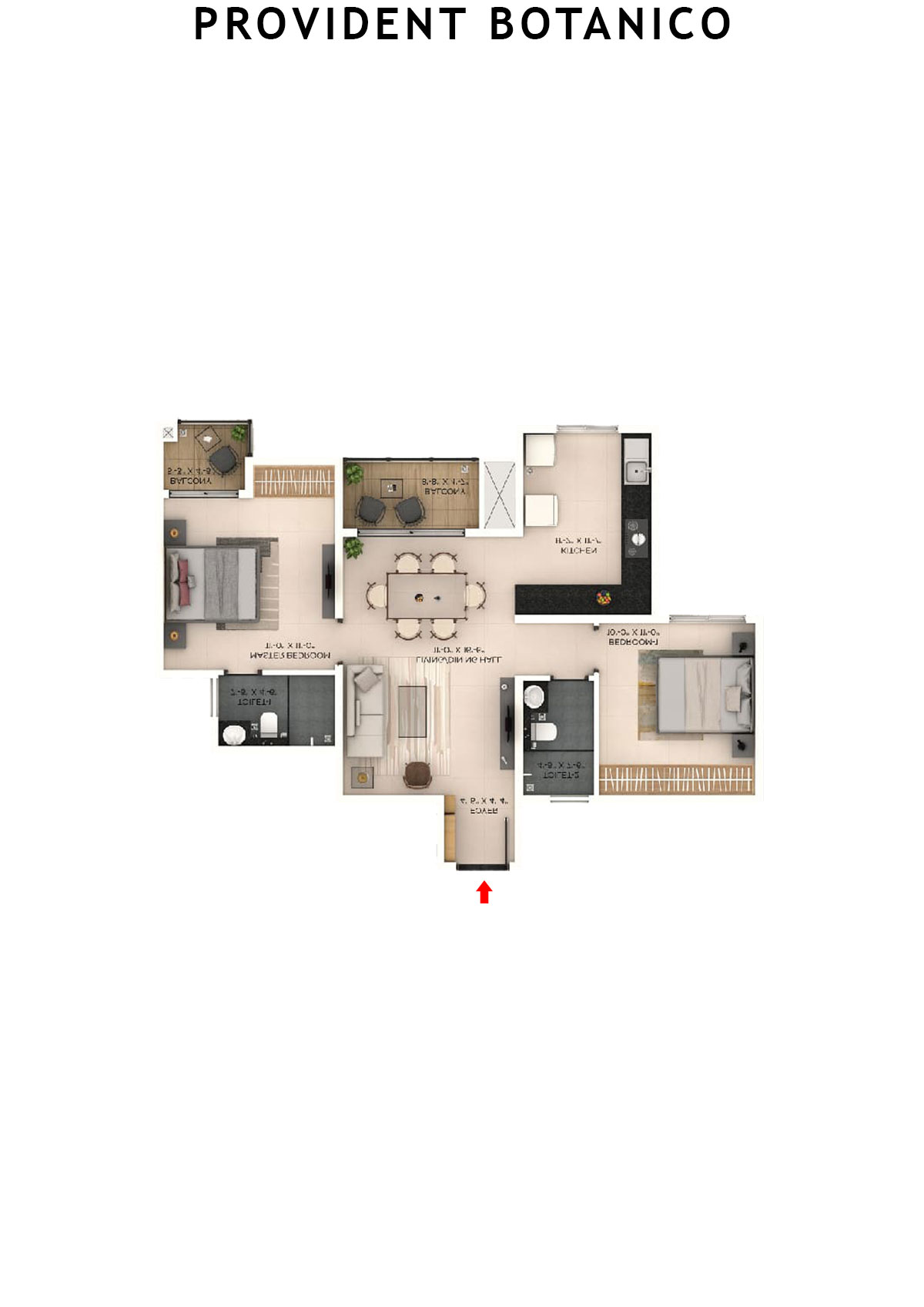 Provident Botanico Tower 6 Unit 1 Floor Plan