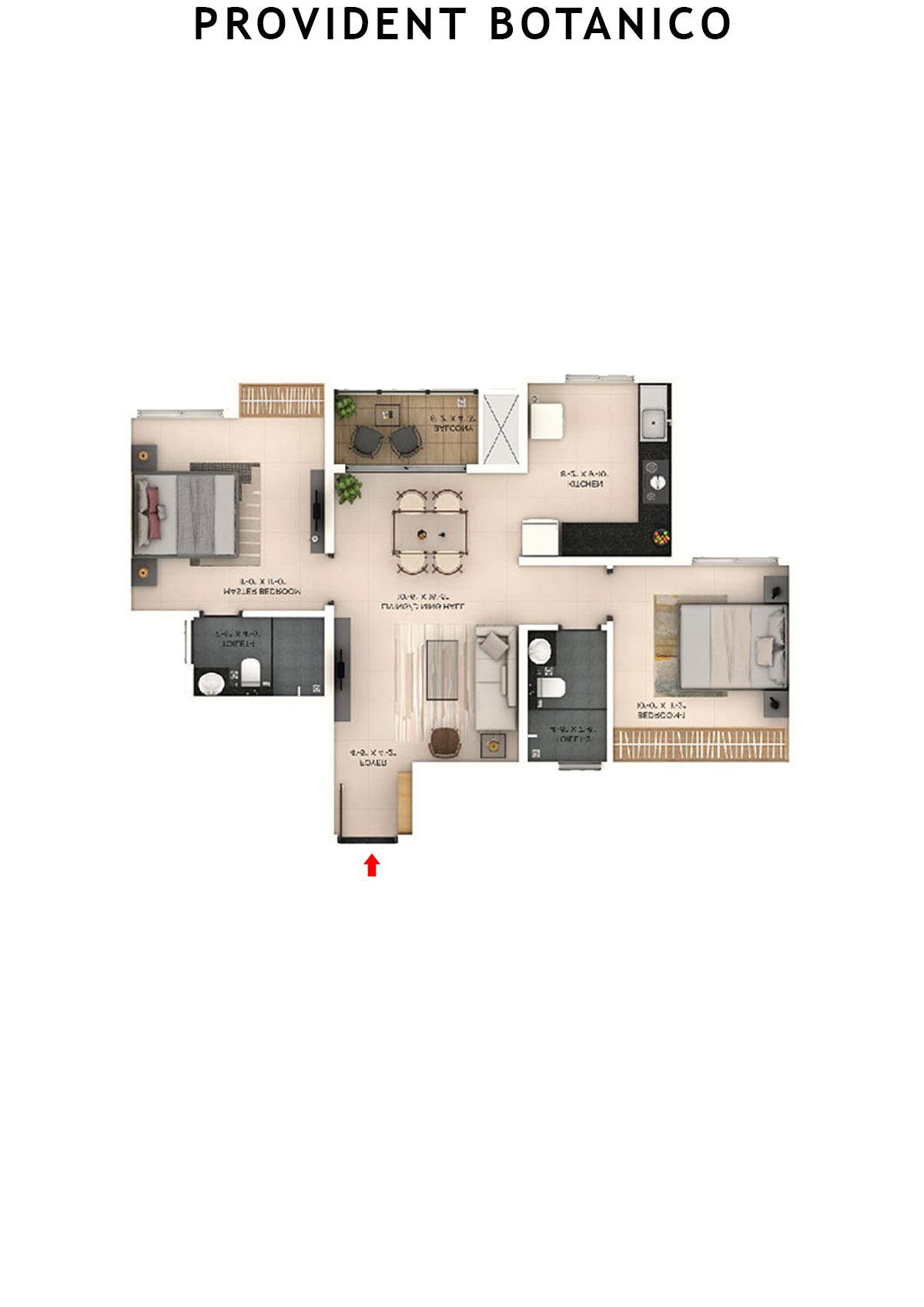 Provident Botanico Tower 6 Unit 2 Floor Plan