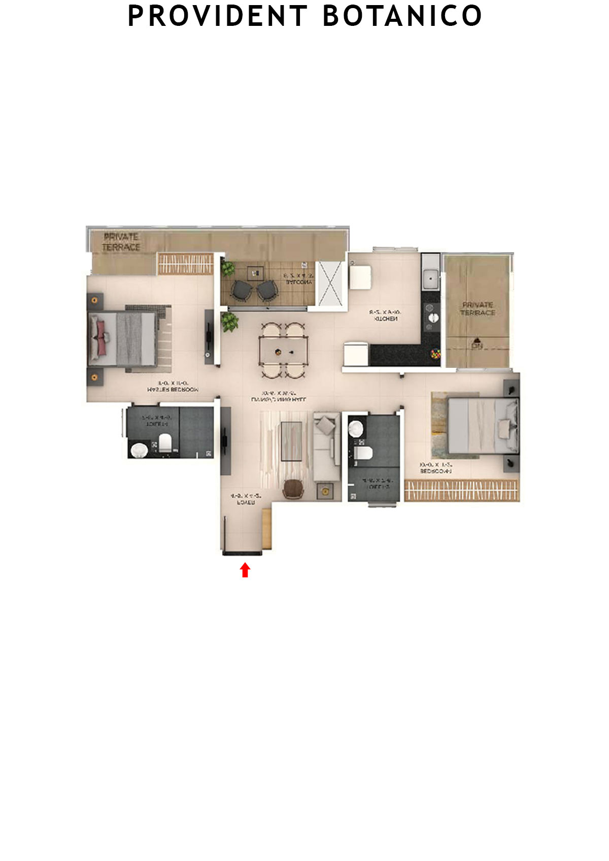 Provident Botanico Tower 6 Unit 3 Floor Plan