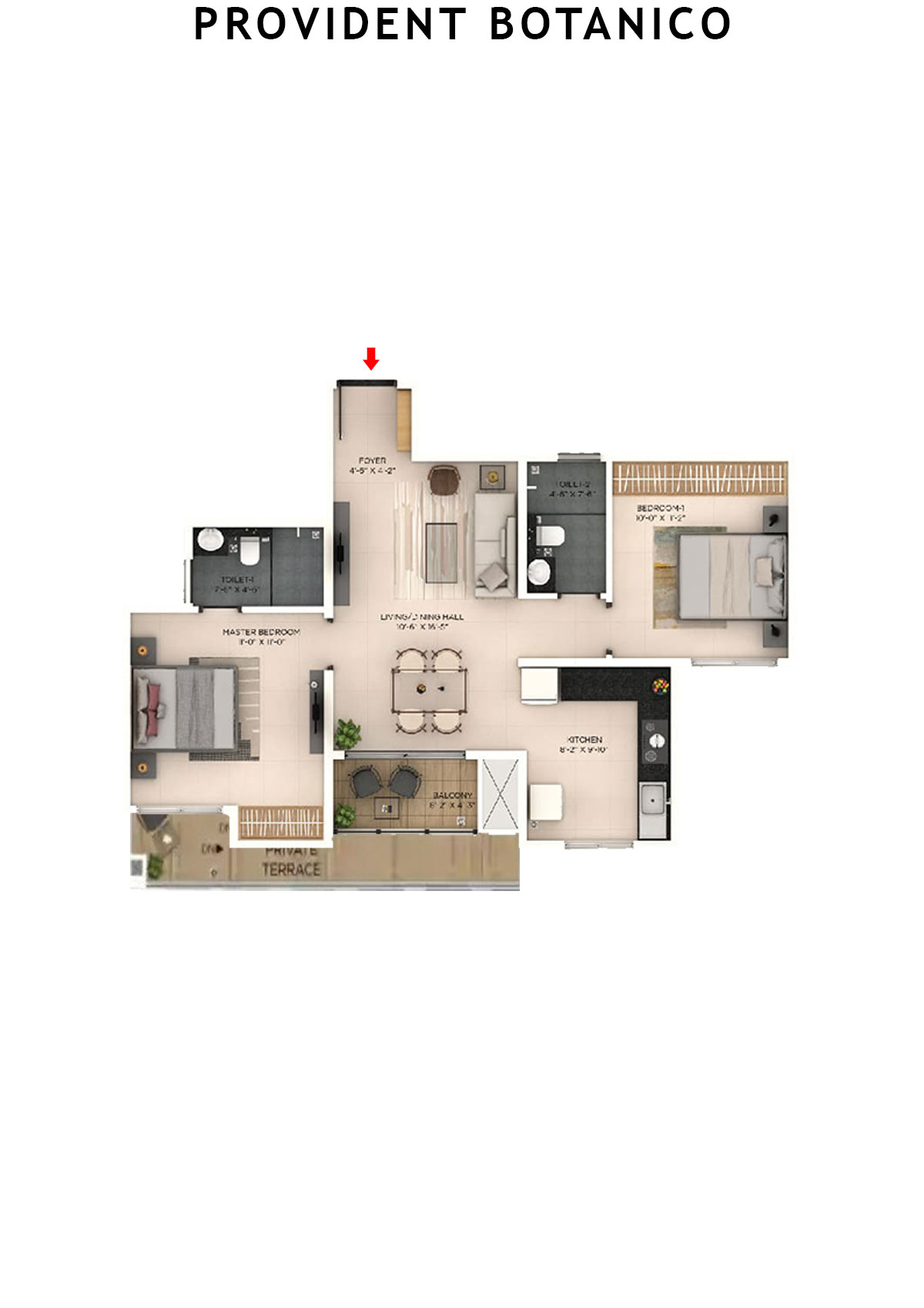Provident Botanico Tower 7 Unit 1 Floor Plan
