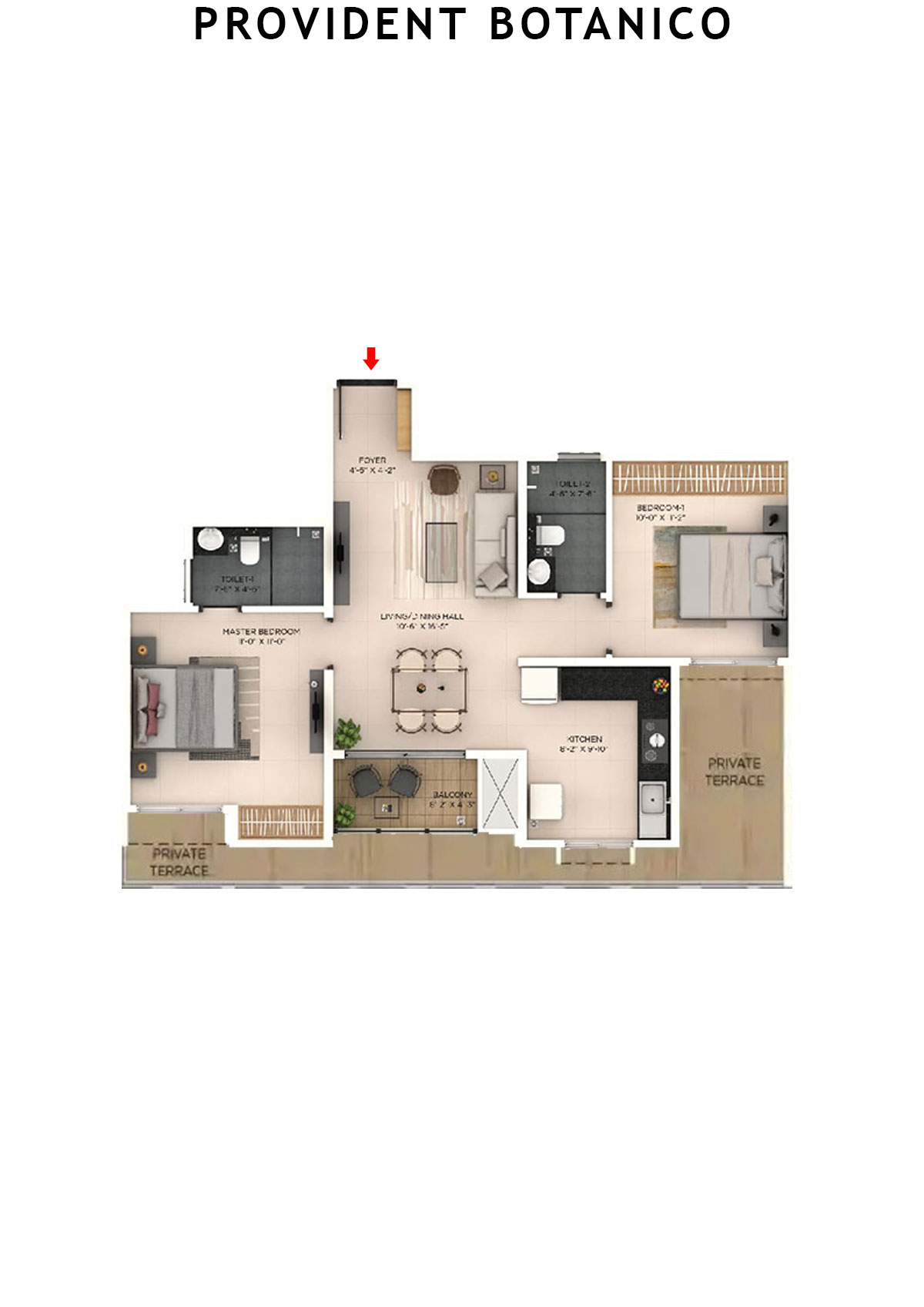 Provident Botanico Tower 7 Unit 2 Floor Plan