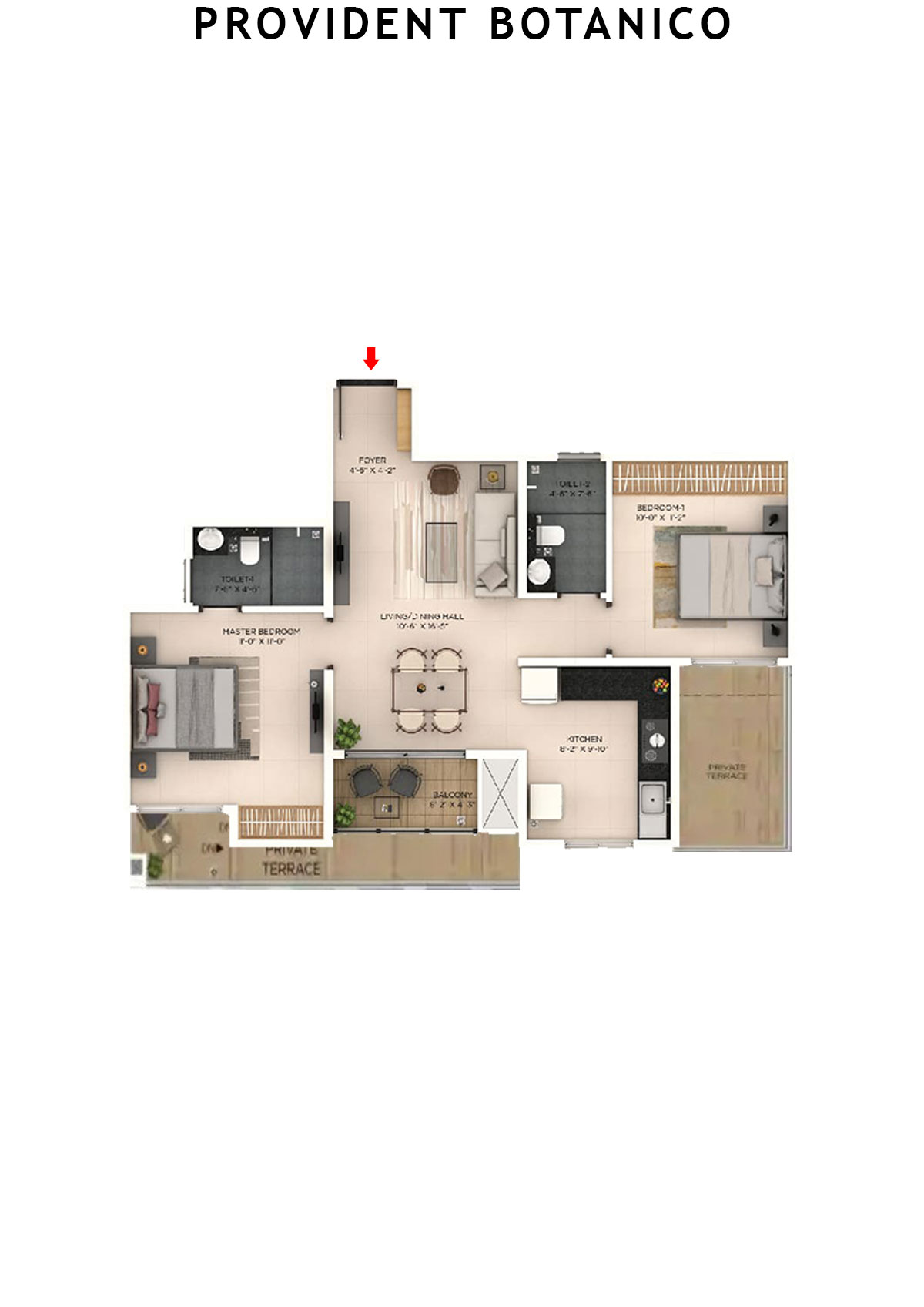 Provident Botanico Tower 7 Unit 4 Floor Plan