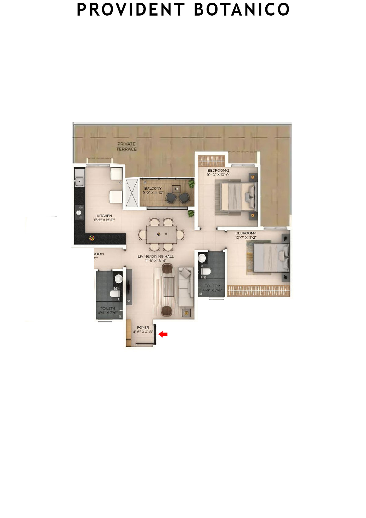 Provident Botanico Tower 7 Unit 6 Floor Plan