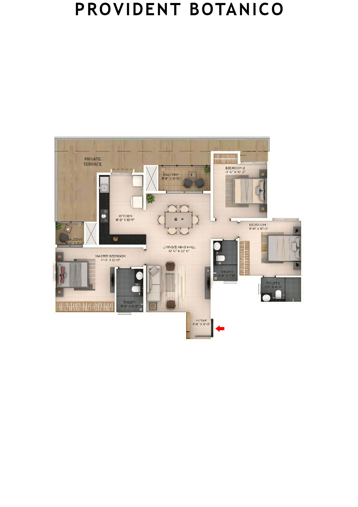 Provident Botanico Tower 7 Unit 8 Floor Plan
