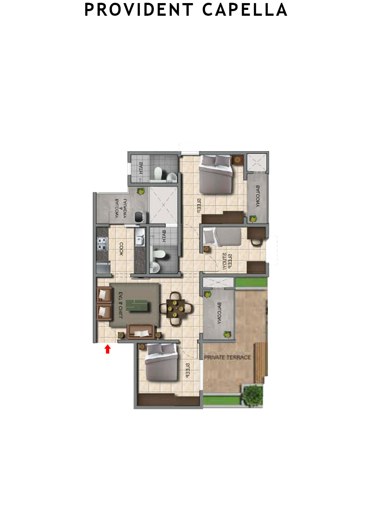 Provident Capella Tower T1 Unit 1 Floor Plan
