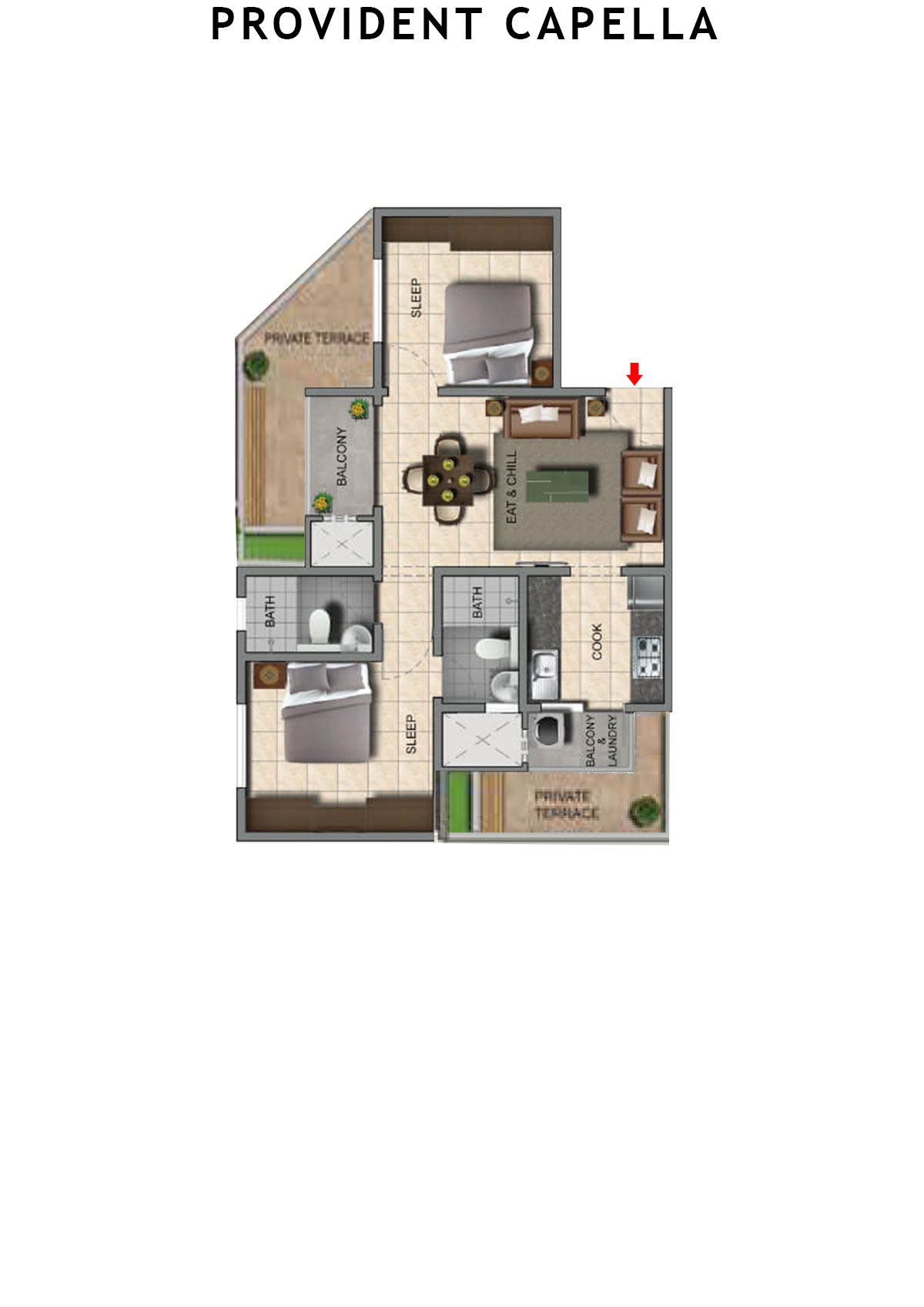 Provident Capella Tower T1 Unit 5 Floor Plan