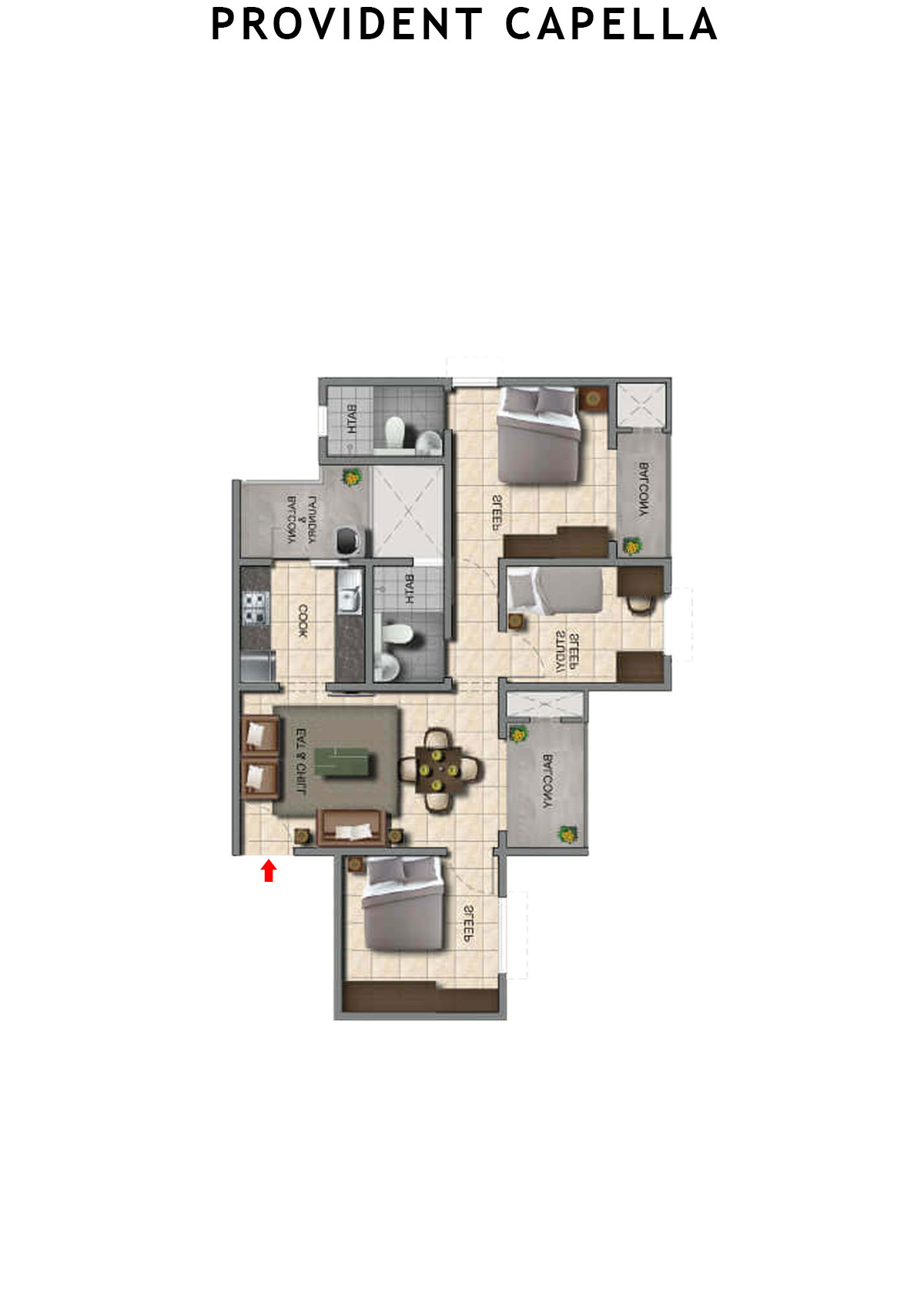 Provident Capella Tower T2 Unit 1 Floor Plan