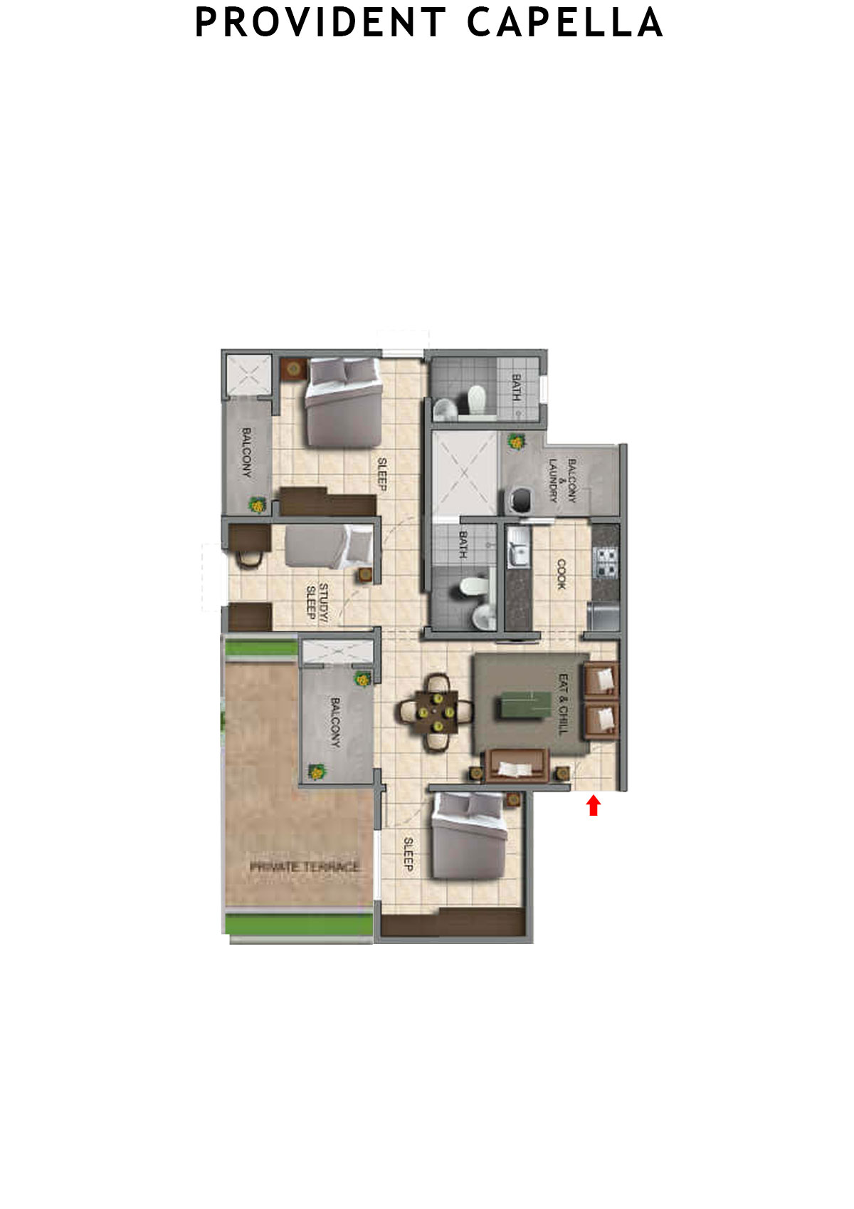 Provident Capella Tower T2 Unit 2 Floor Plan