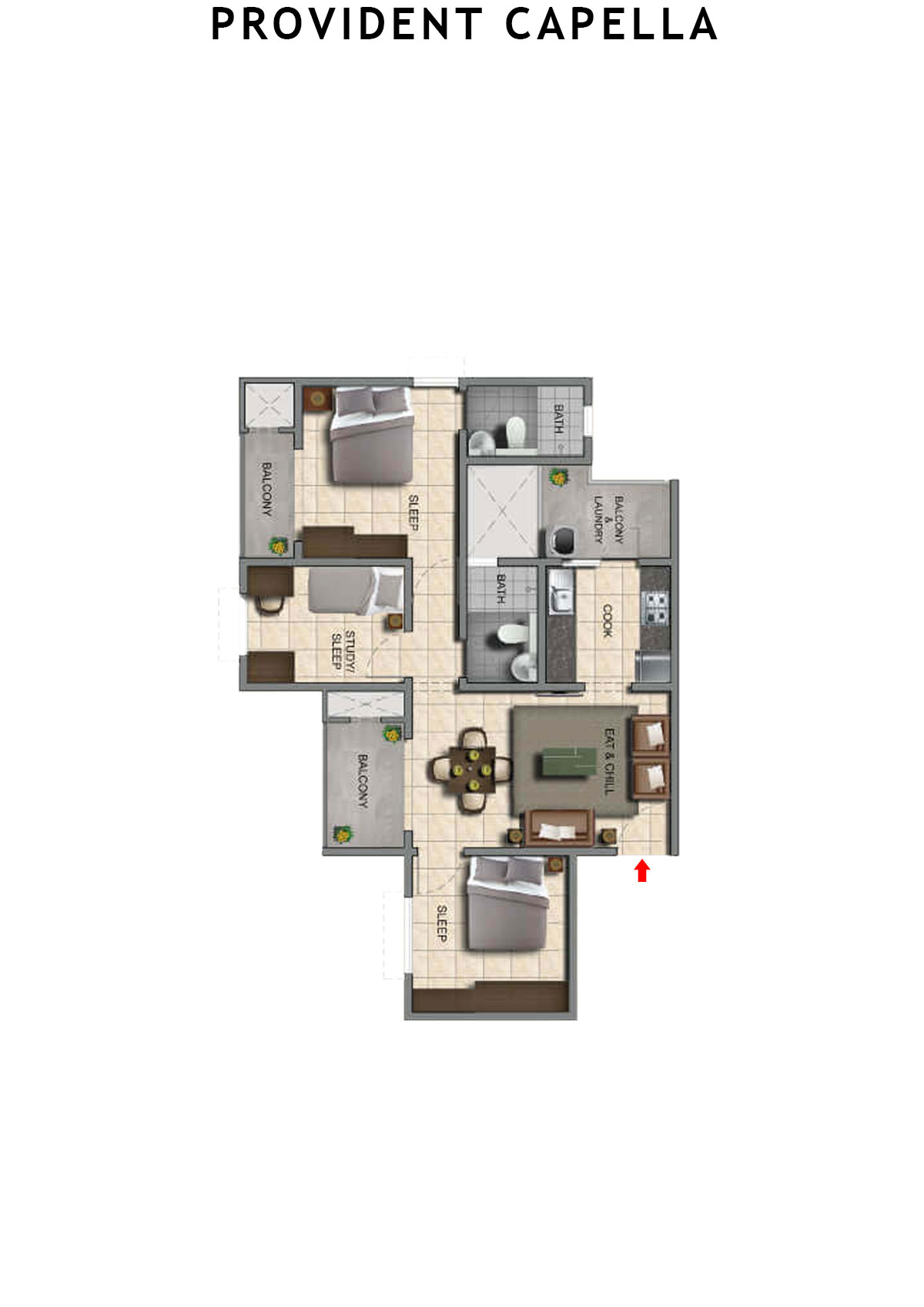 Provident Capella Tower T2 Unit 2 Floor Plan