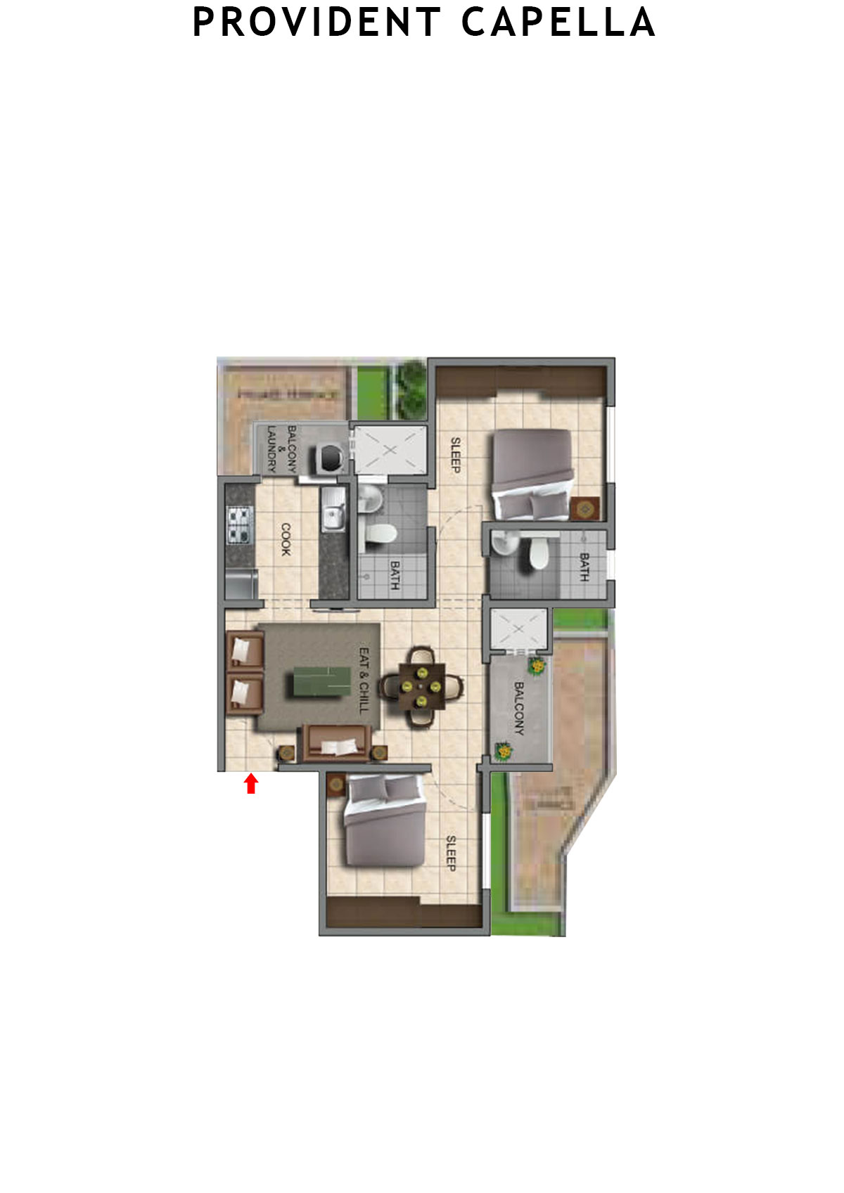 Provident Capella Tower T3 Unit 1 Floor Plan