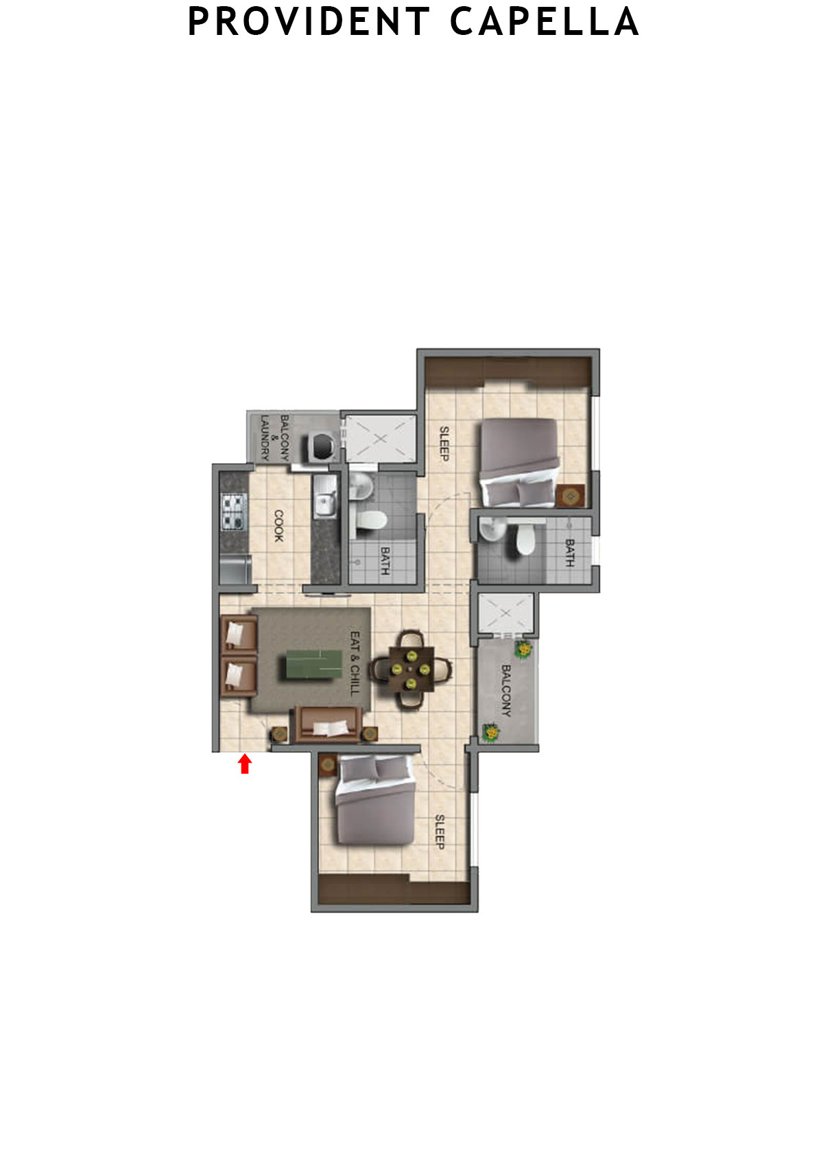 Provident Capella Tower T3 Unit 1 Floor Plan