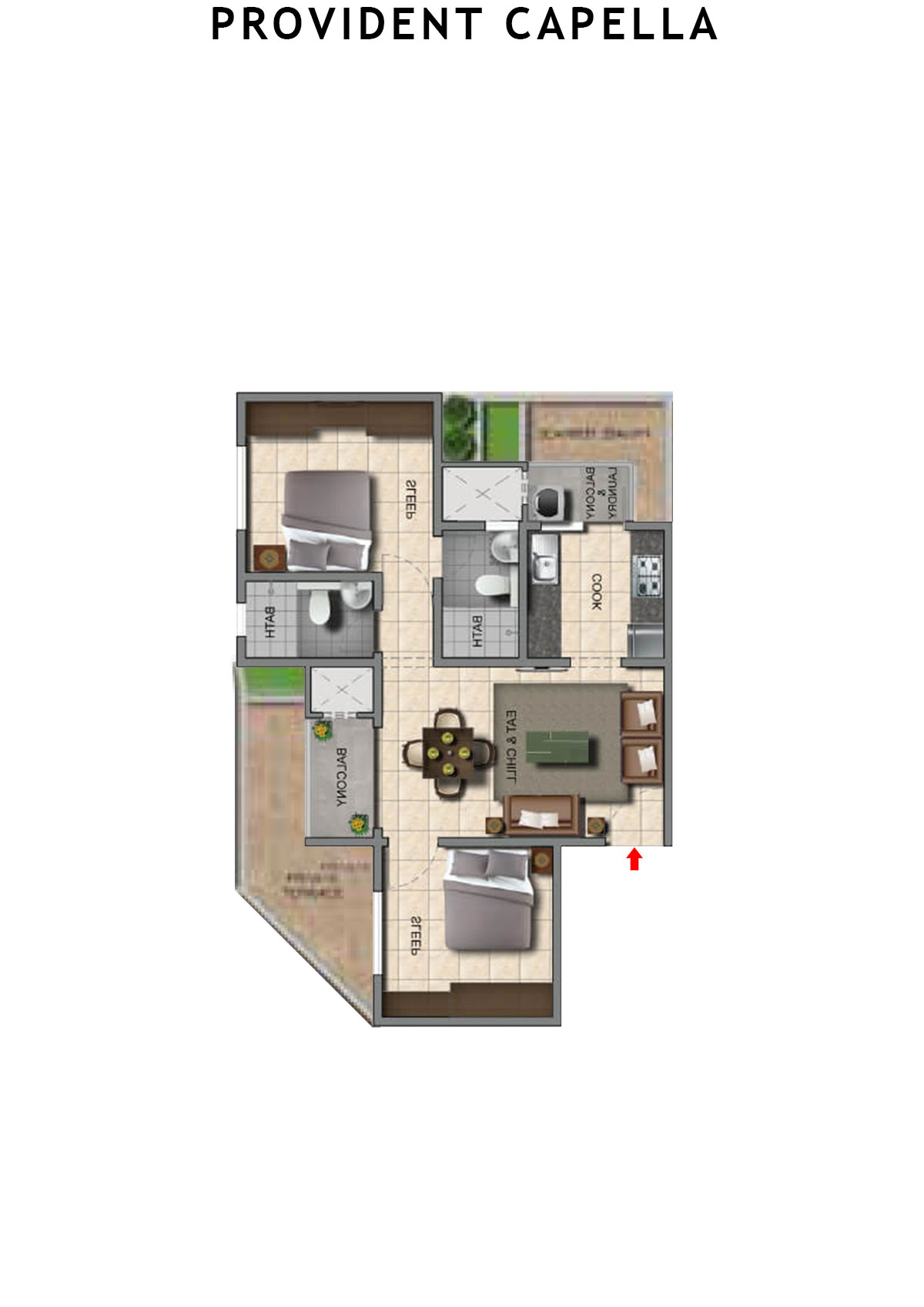 Provident Capella Tower T3 Unit 2 Floor Plan
