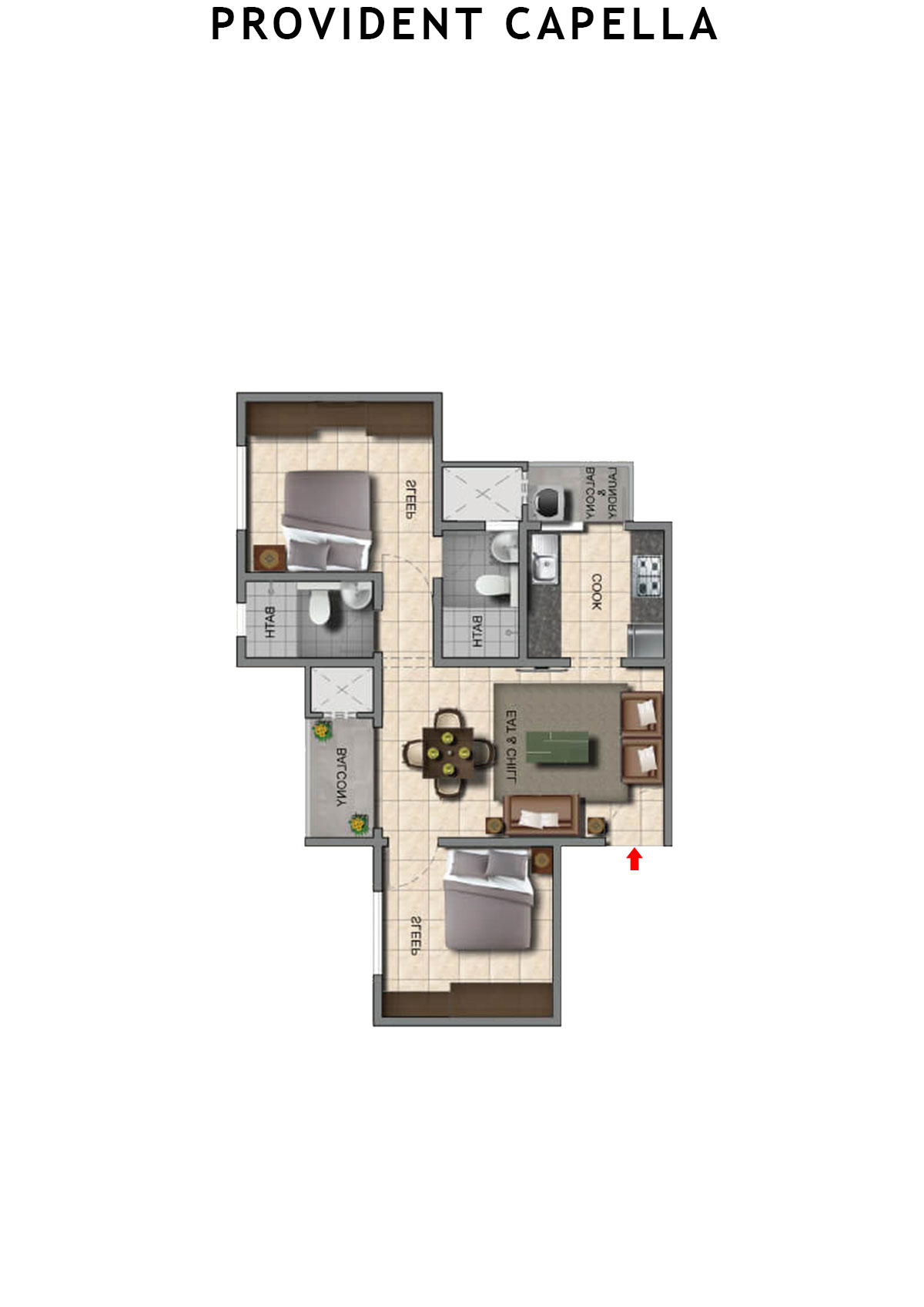 Provident Capella Tower T3 Unit 2 Floor Plan