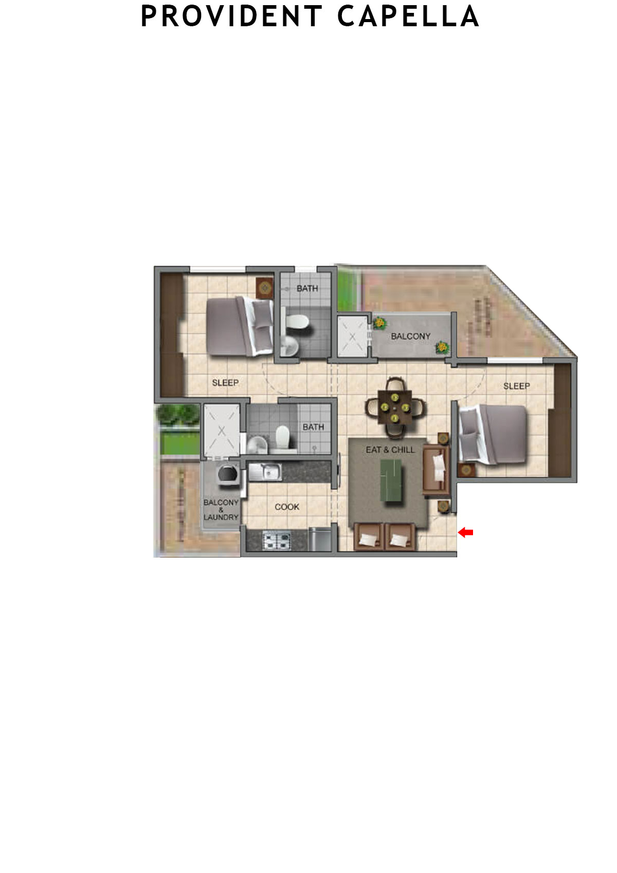 Provident Capella Tower T3 Unit 3 Floor Plan