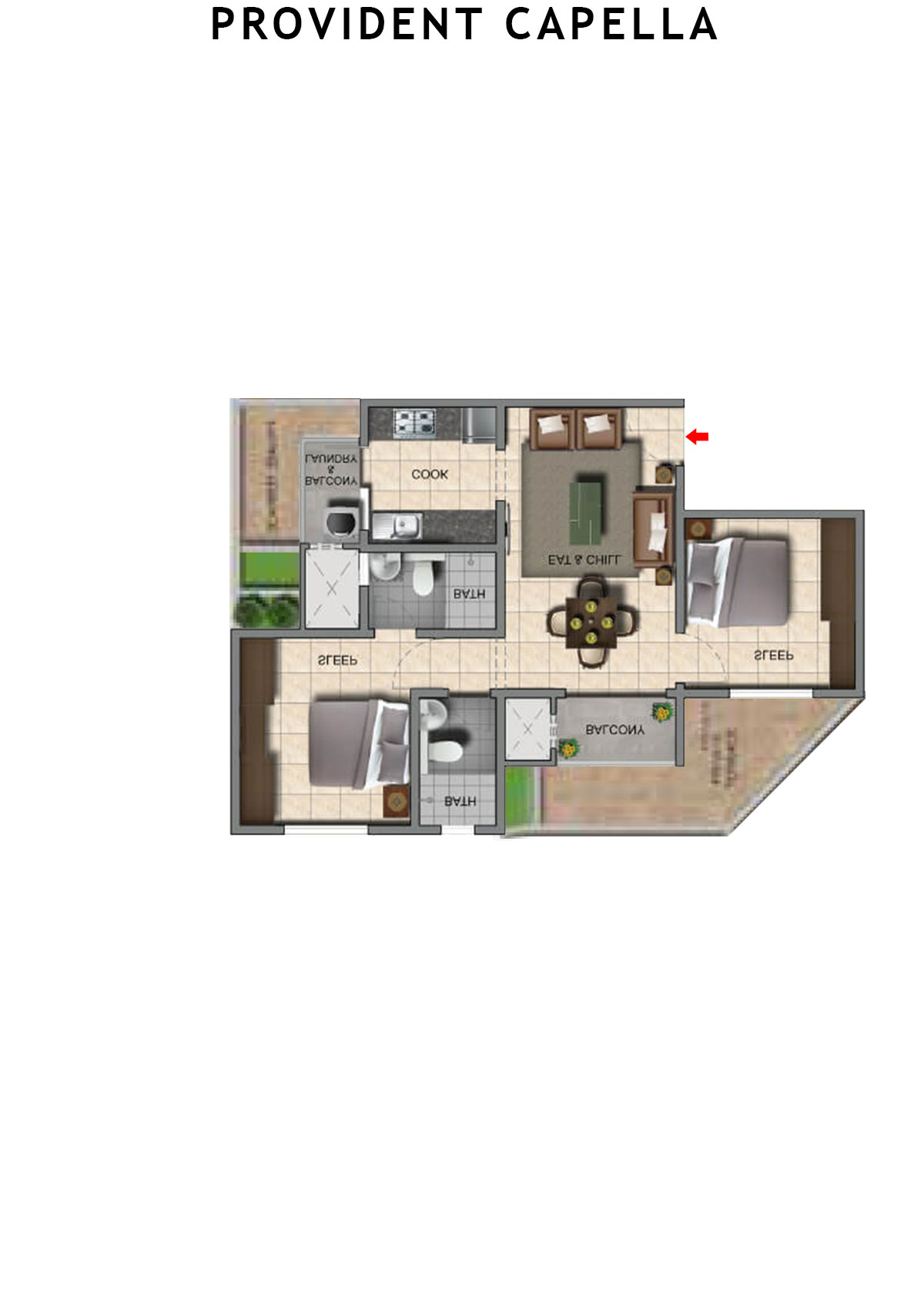 Provident Capella Tower T3 Unit 4 Floor Plan
