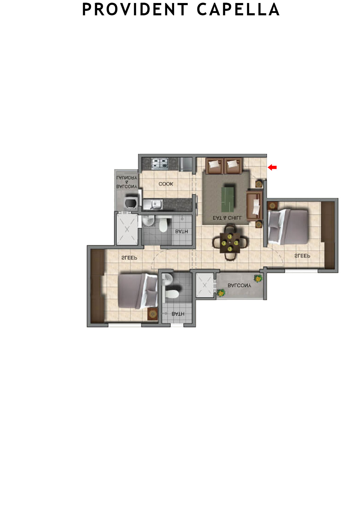Provident Capella Tower T3 Unit 4 Floor Plan