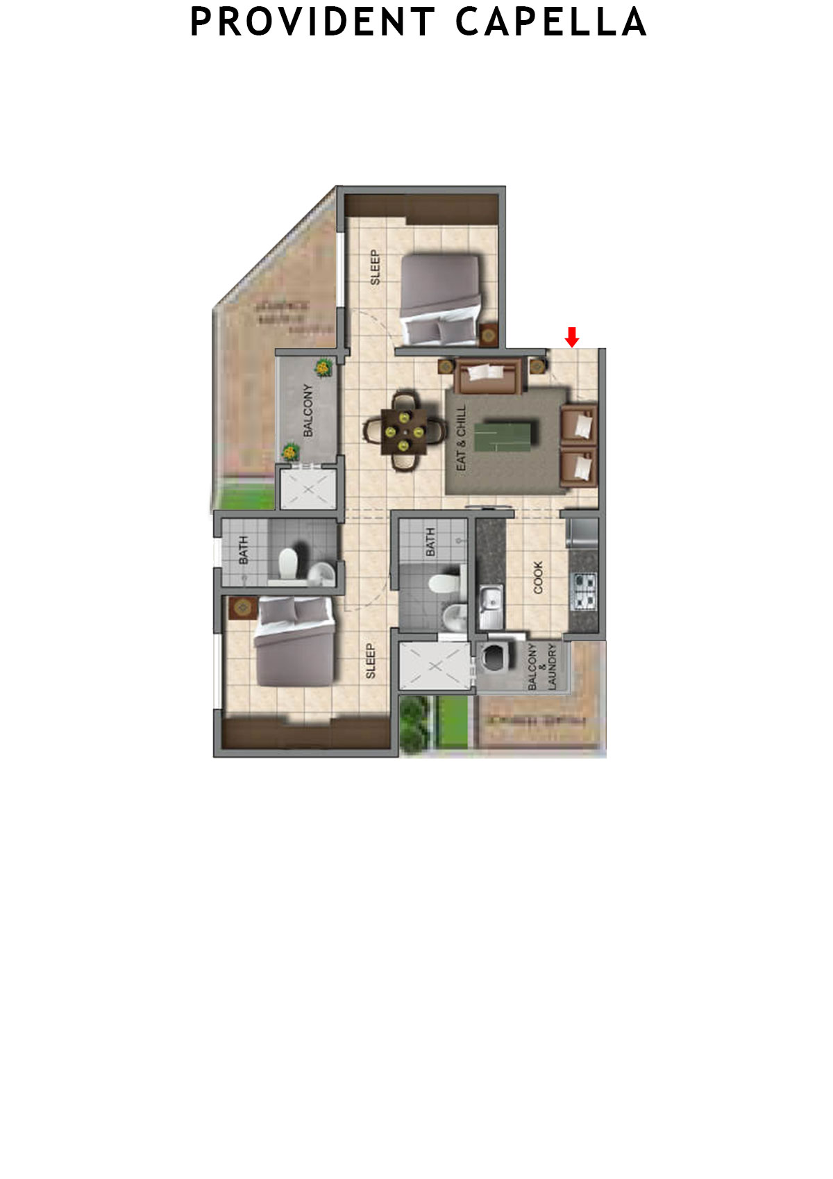 Provident Capella Tower T3 Unit 5 Floor Plan