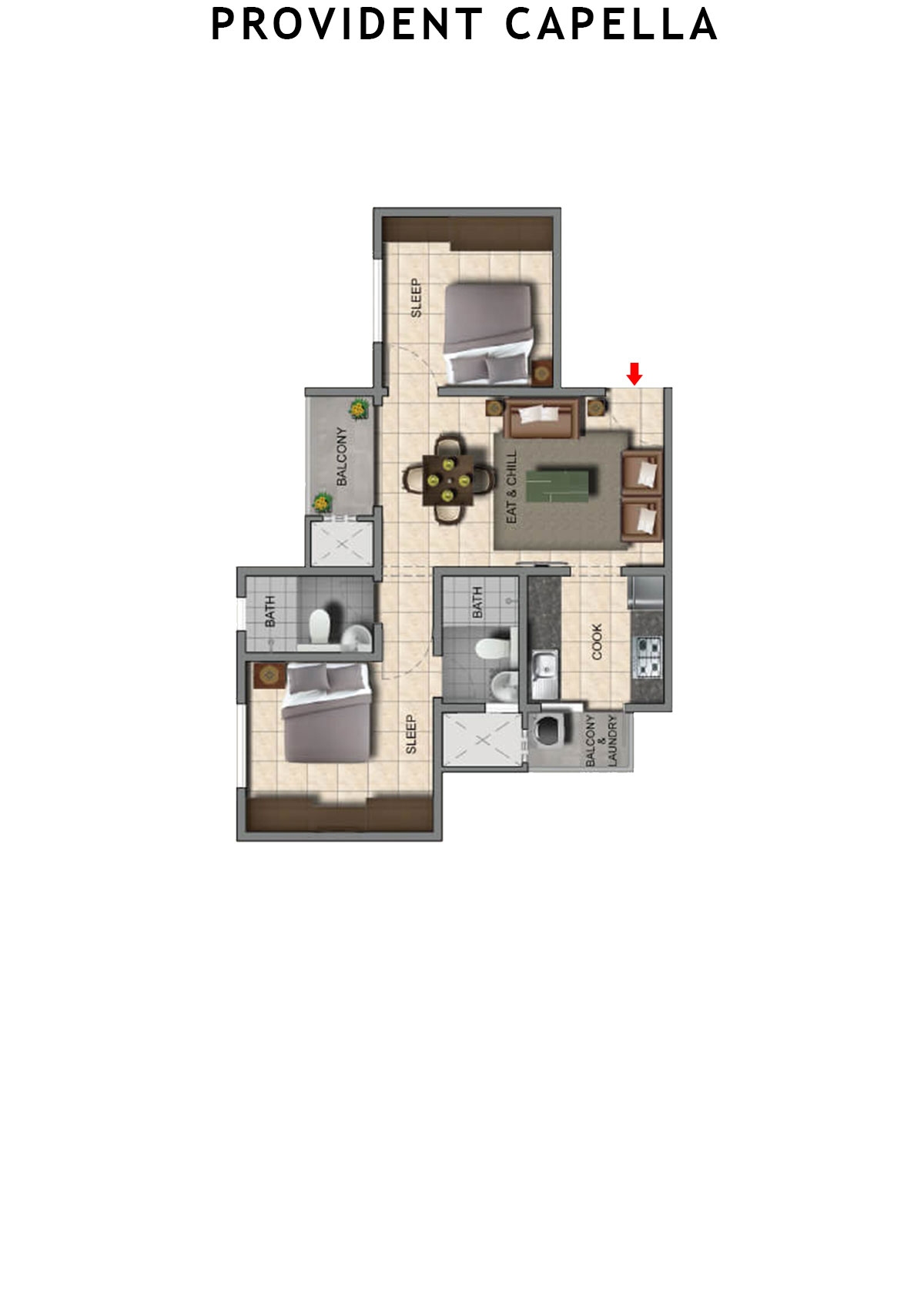 Provident Capella Tower T3 Unit 5 Floor Plan