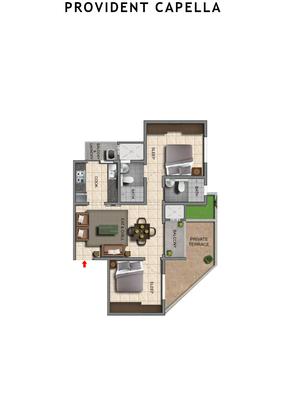 Provident Capella Tower T4 Unit 1 Floor Plan