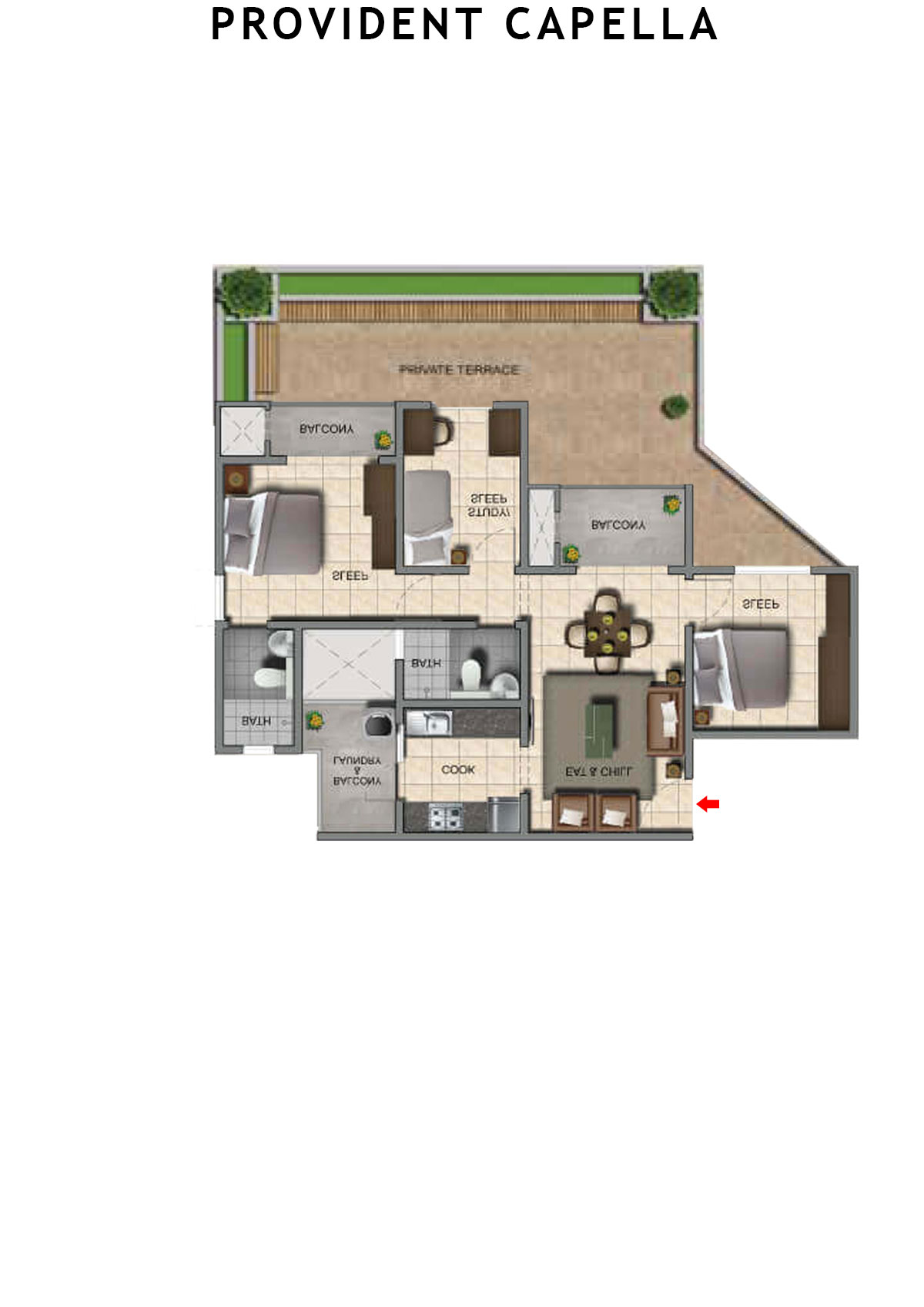Provident Capella Tower T4 Unit 3 Floor Plan