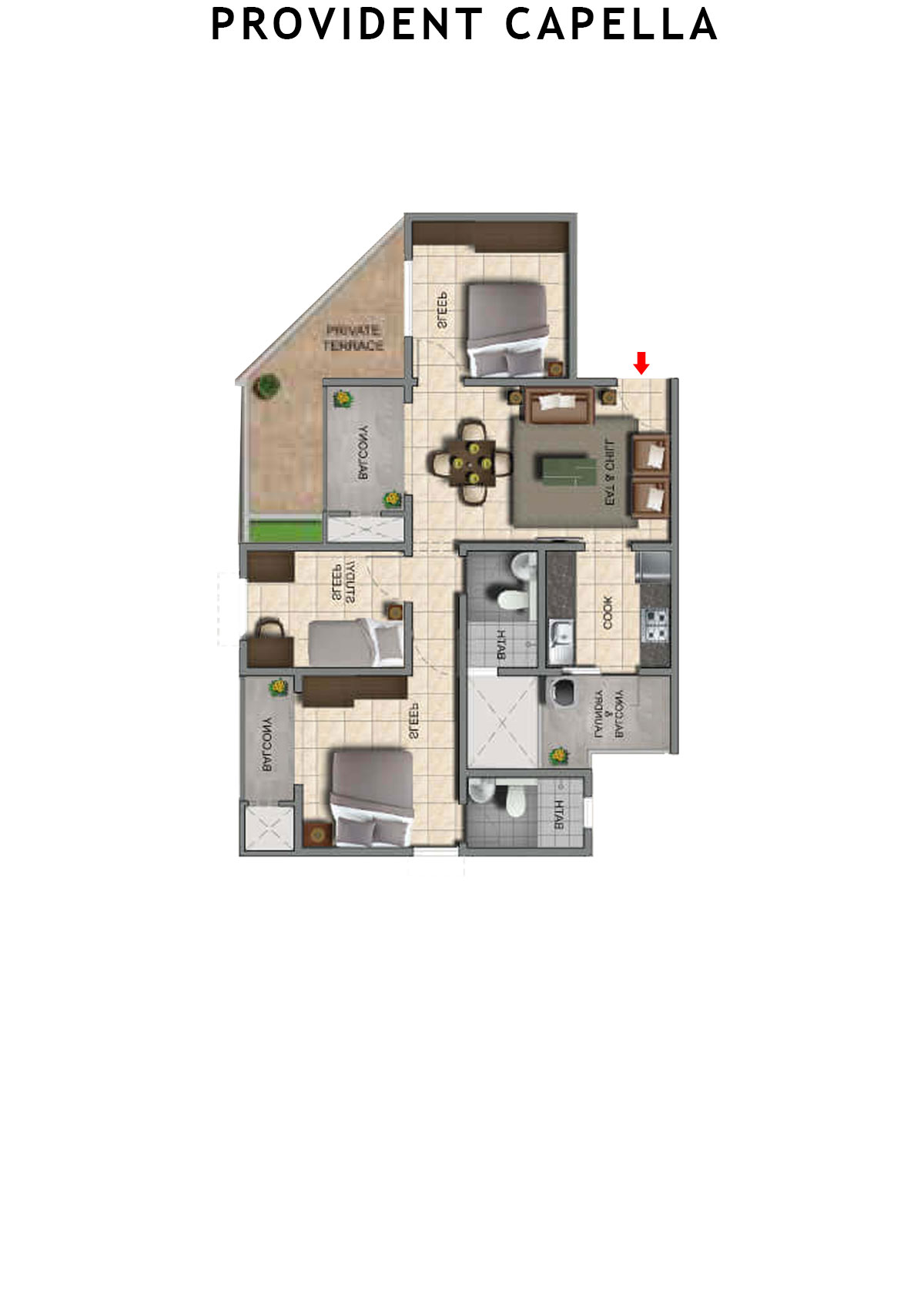 Provident Capella Tower T4 Unit 5 Floor Plan