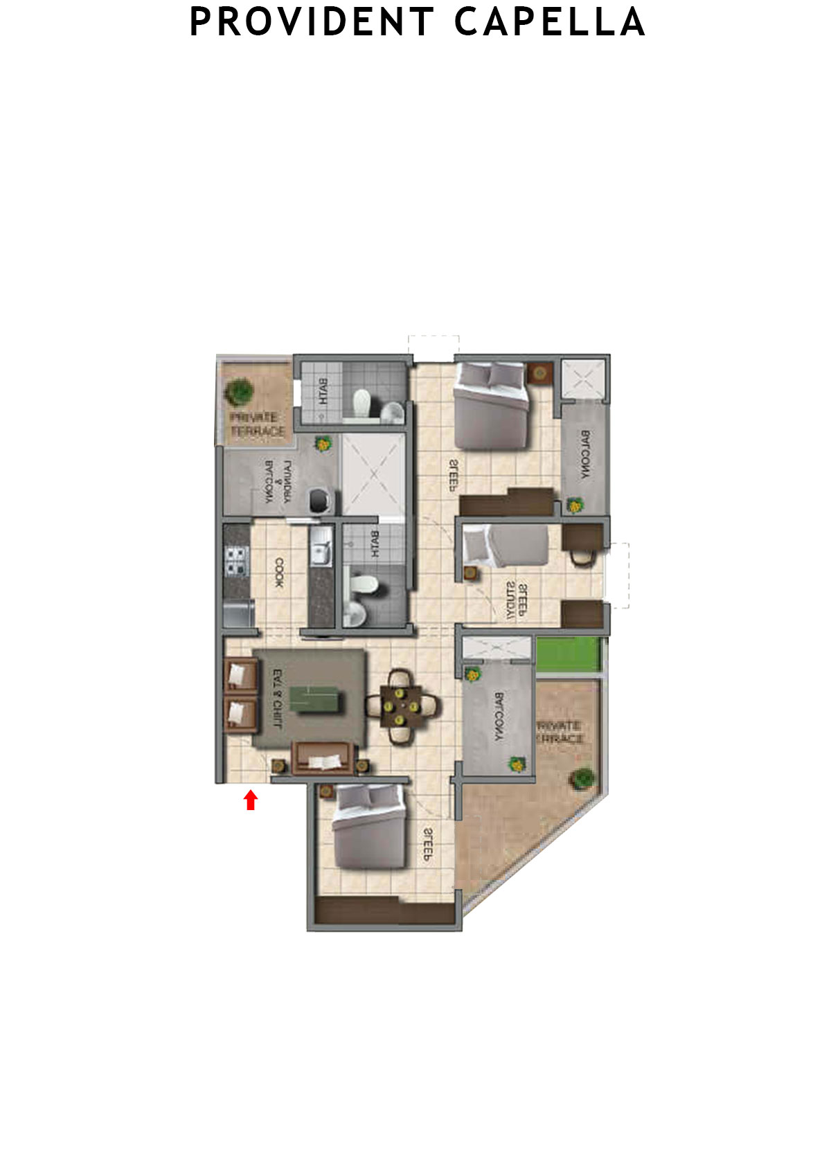 Provident Capella Tower T5 Unit 1 Floor Plan