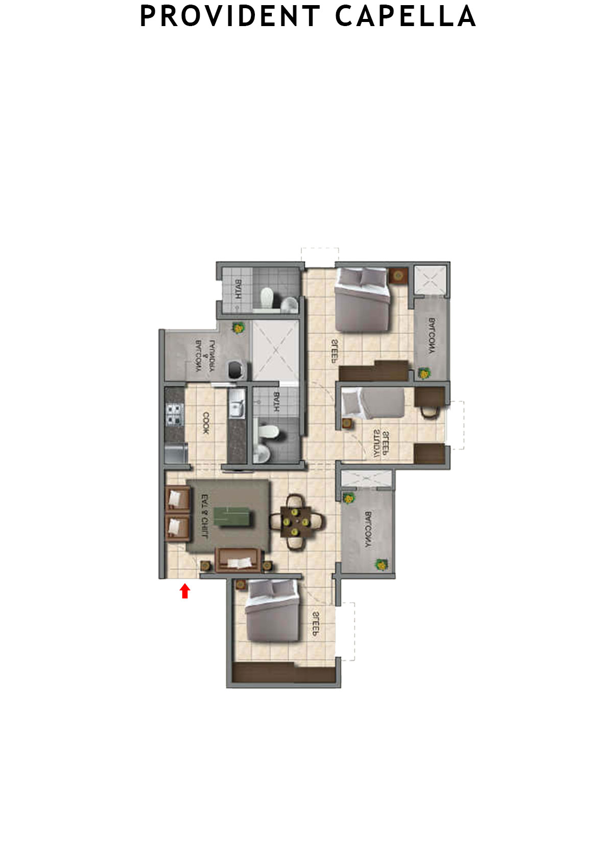 Provident Capella Tower T5 Unit 1 Floor Plan