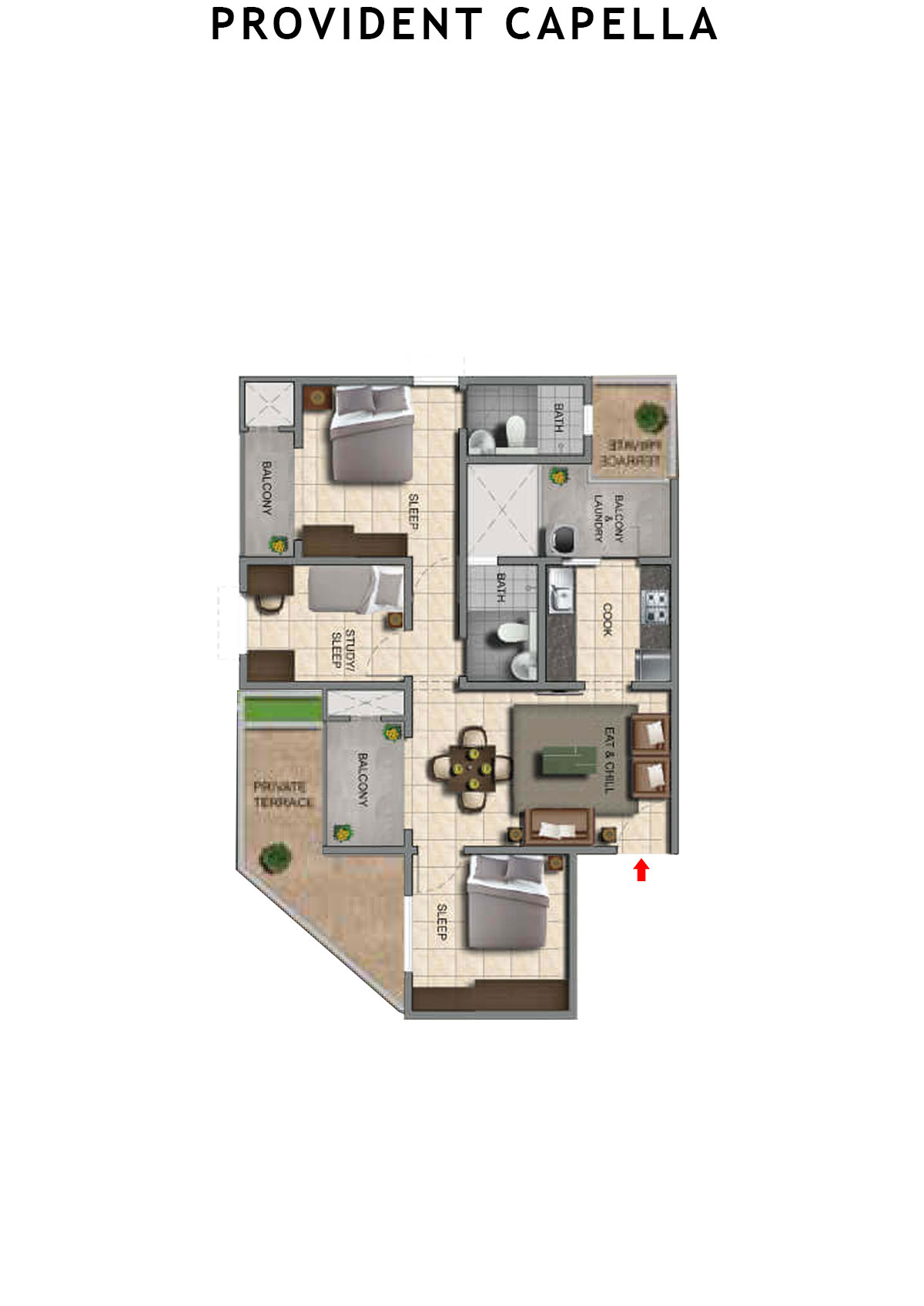 Provident Capella Tower T5 Unit 2 Floor Plan