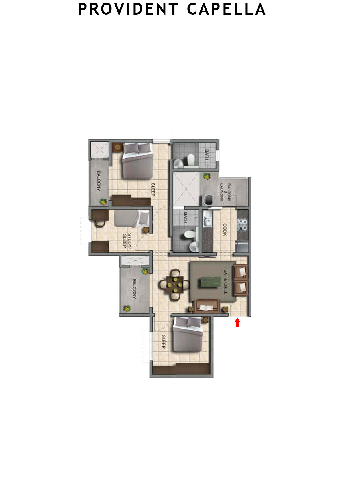 Provident Capella Tower T5 Unit 2 Floor Plan