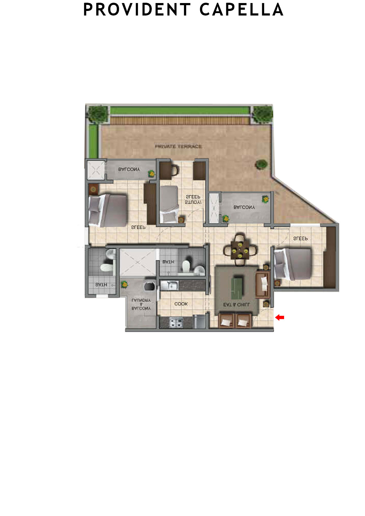 Provident Capella Tower T5 Unit 3 Floor Plan